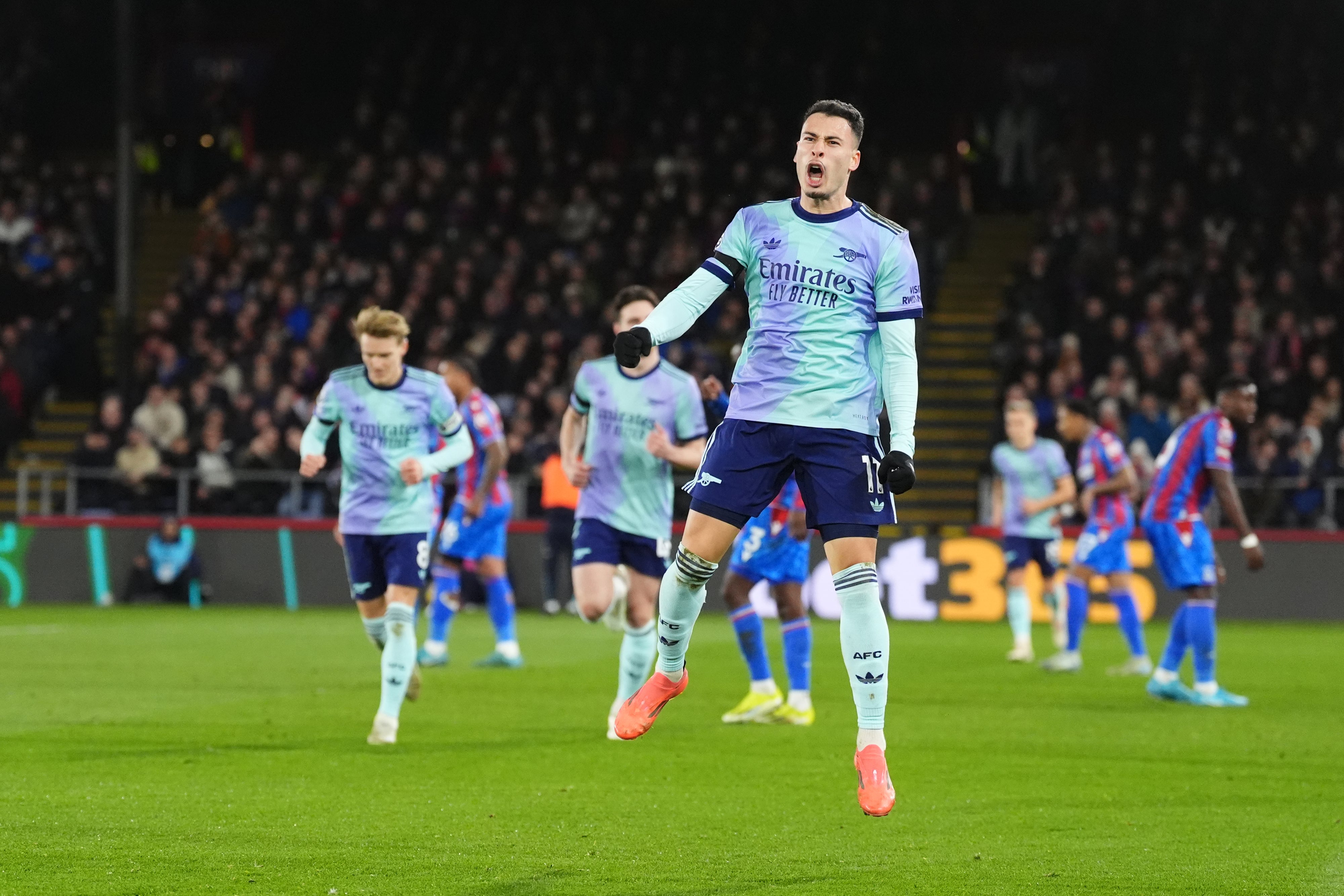 Gabriel Martinelli scored Arsenal’s fourth goal after taking up Bukayo Saka’s spot on the right wing