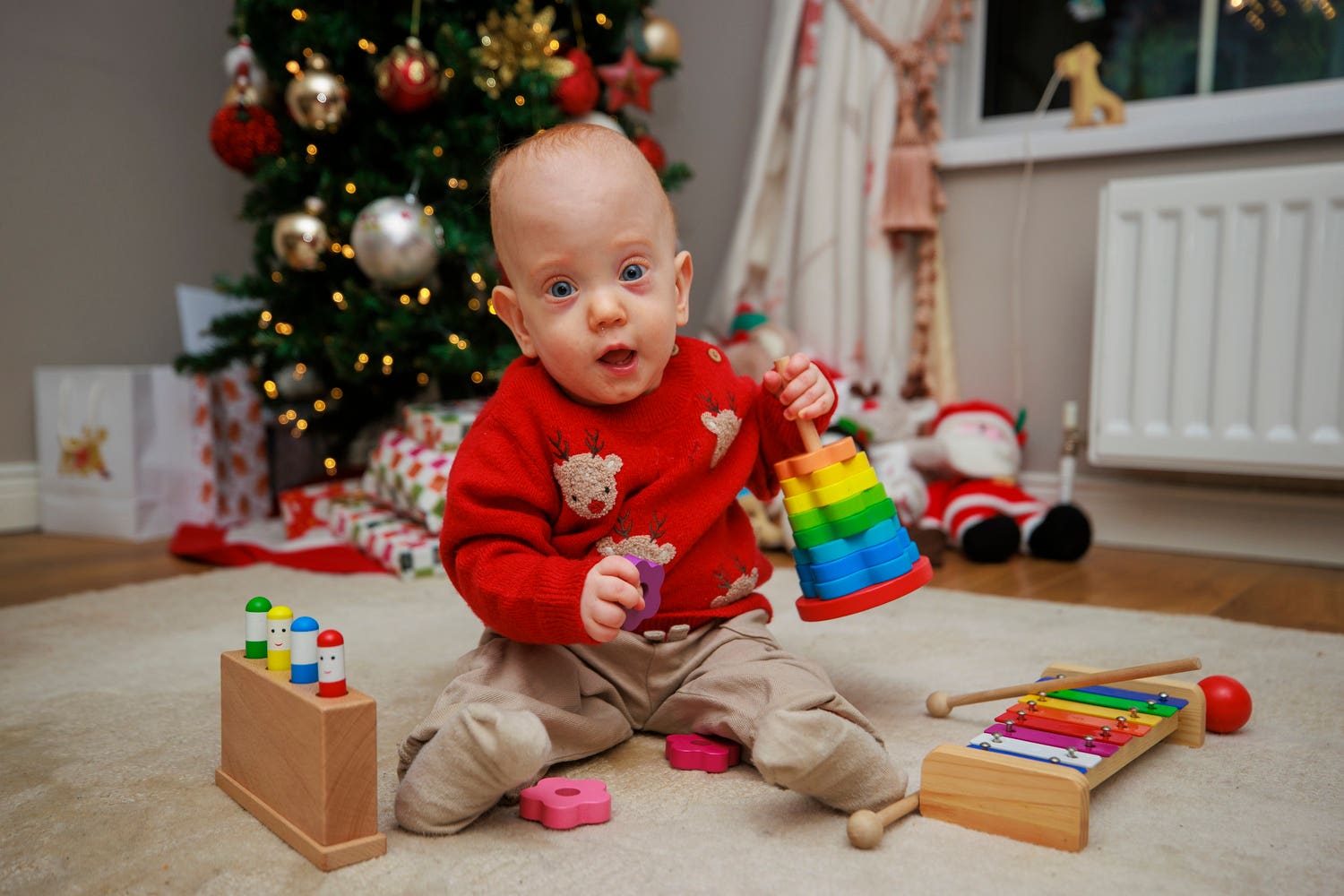 14-month-old Iarla Ace at his familys’ home in Castlecaulfield near Dungannon, Co Tyrone (Liam McBurney/PA)