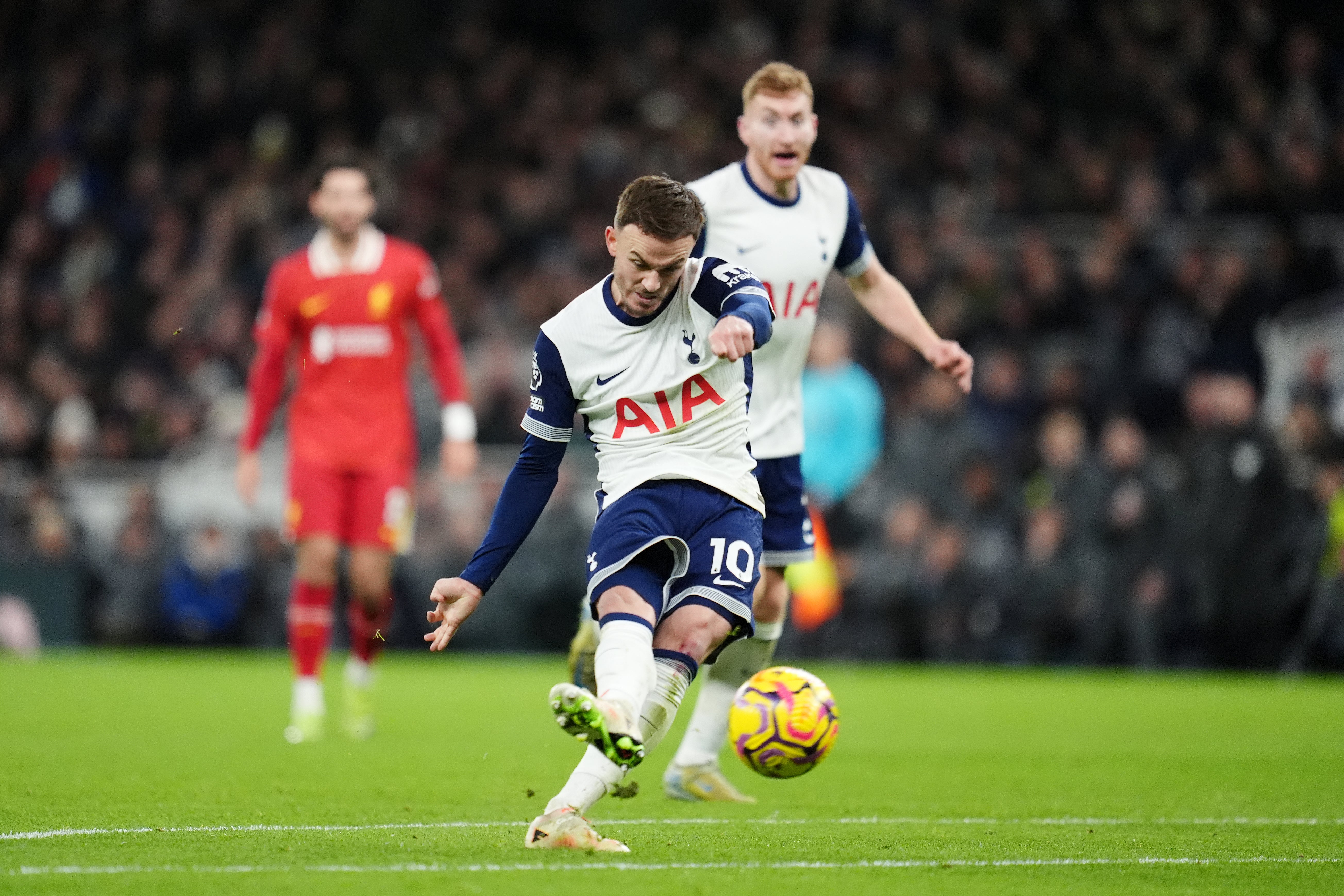 James Maddison scored Spurs’ first goal in a losing cause