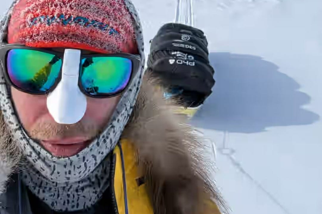 Jonny Huntington has completed more than half of his solo skiing expedition (Jonny Huntington/PA)