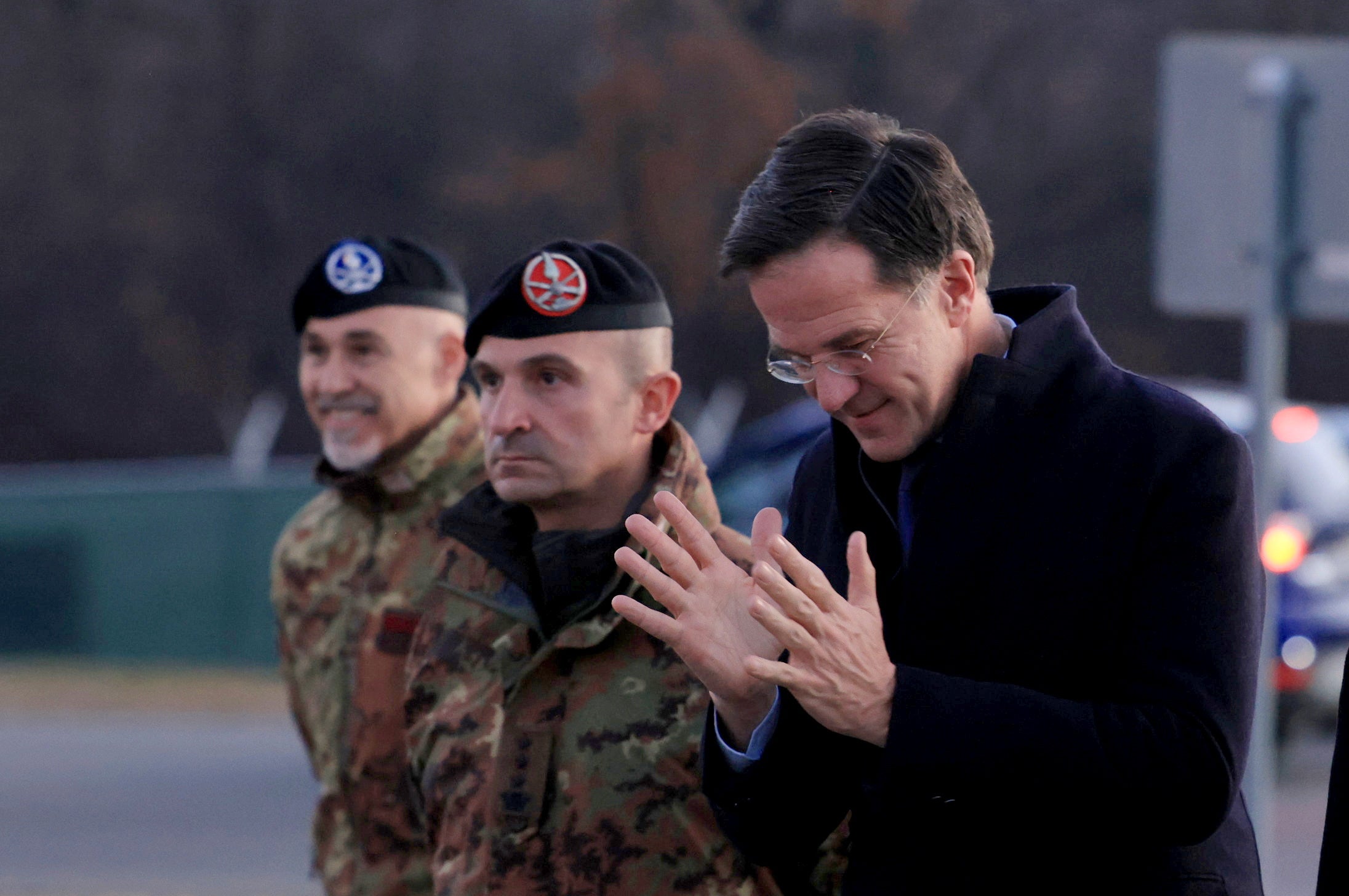 Nato secretary general Mark Rutte visits Novo Selo military base in Bulgaria