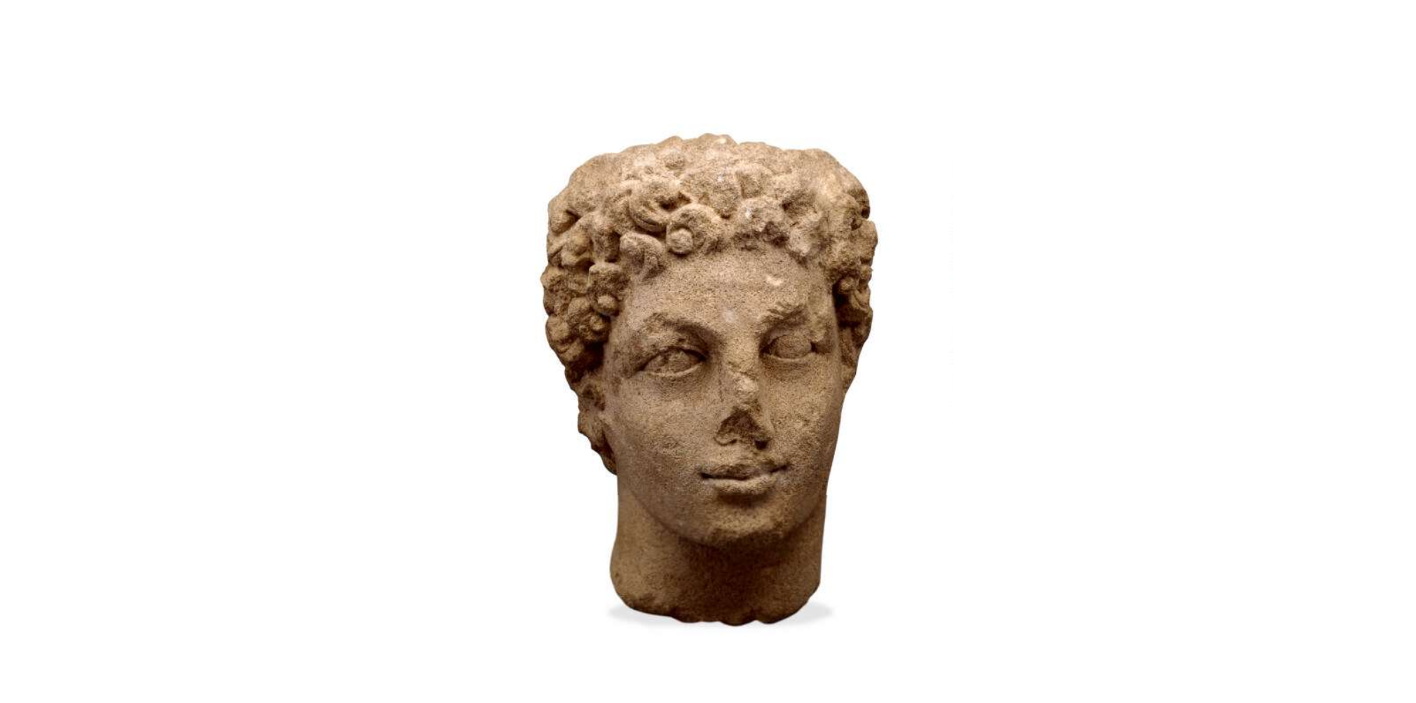 Surviving the millennia: The Roman god, Mercury's slightly larger-than-life head which used to form part of his cult statue in the now long-vanished Uley temple.