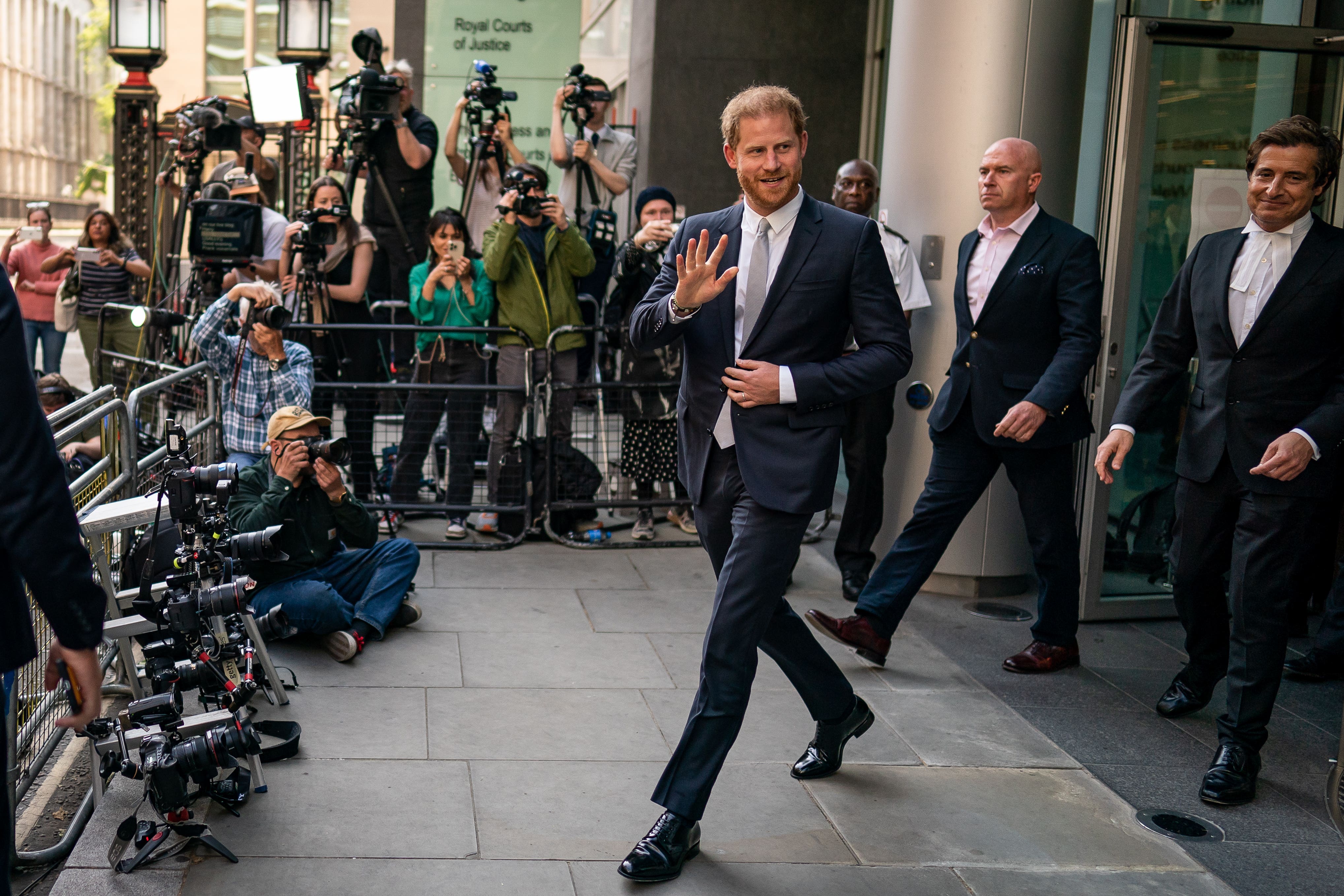 The Duke of Sussex departs the Rolls Buildings in central London after giving evidence in the phone hacking trial against Mirror Group Newspapers (Aaron Chown/PA)