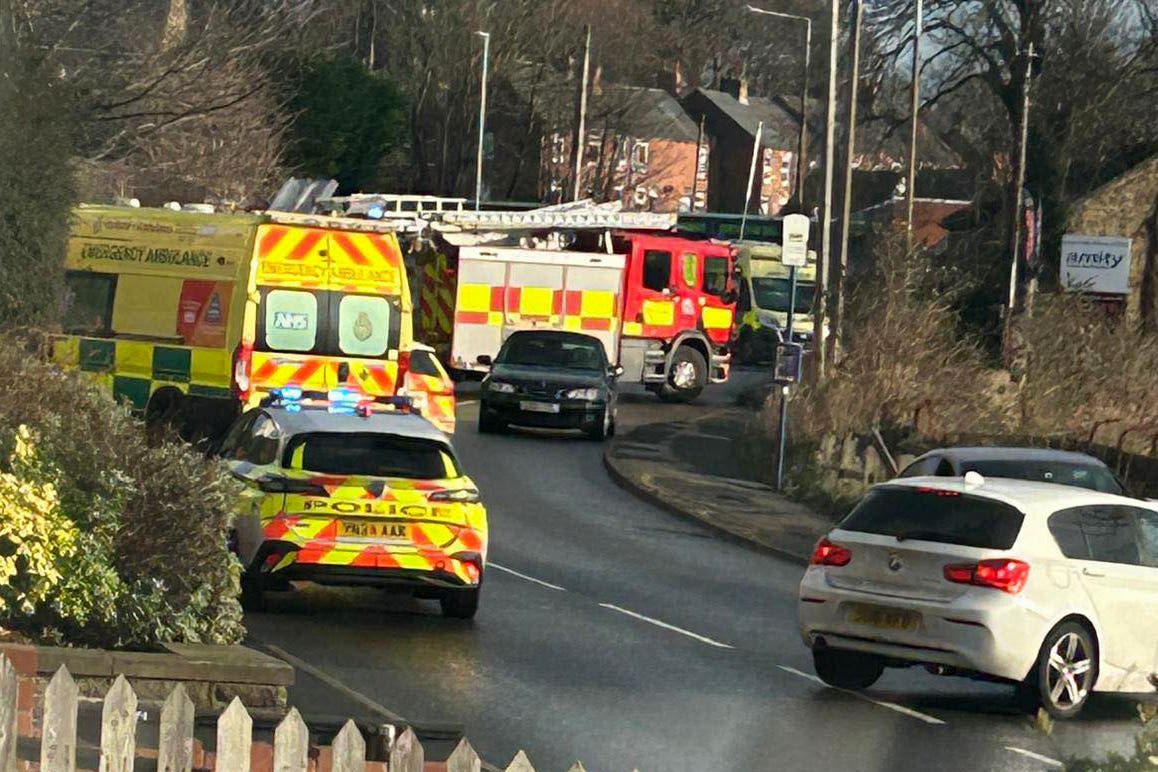 Emergency services on West Street in Barnsley (Handout/PA)