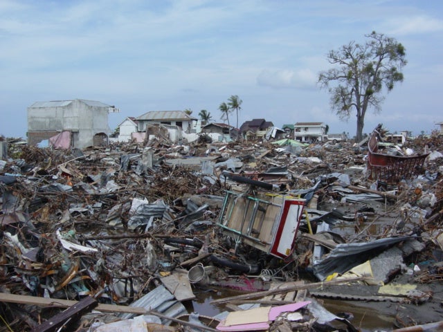 The tsunami that followed the Sumatra earthquake devastated parts of south east Asia
