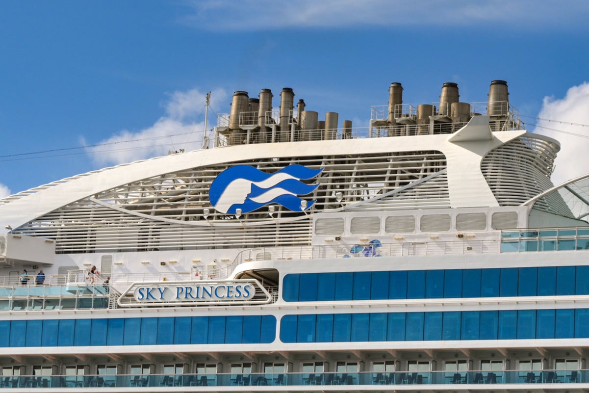 The death occurred on the Sky Princess cruise ship when the woman fell onto a lower deck