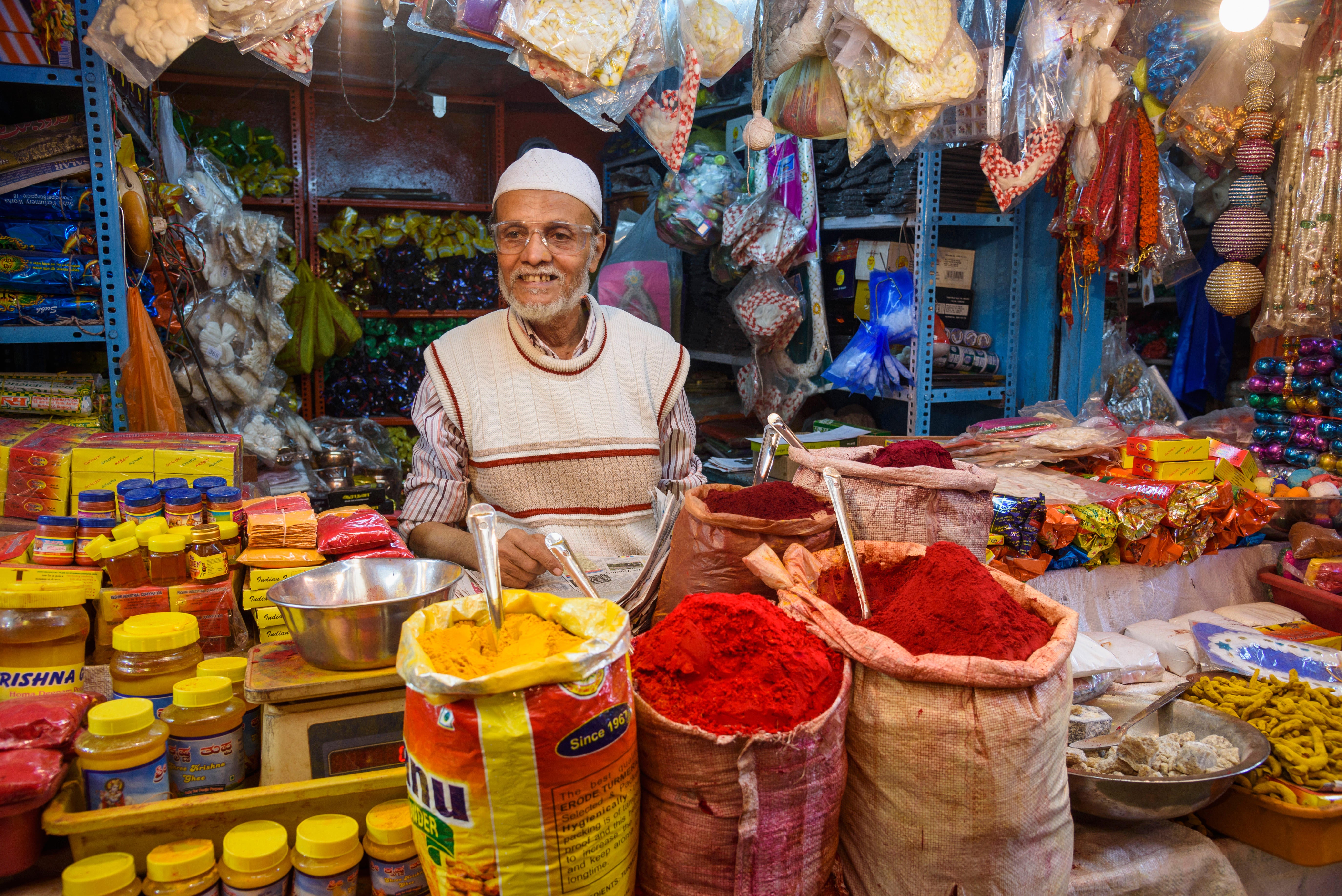 A vendor in Krishnarajendra Market