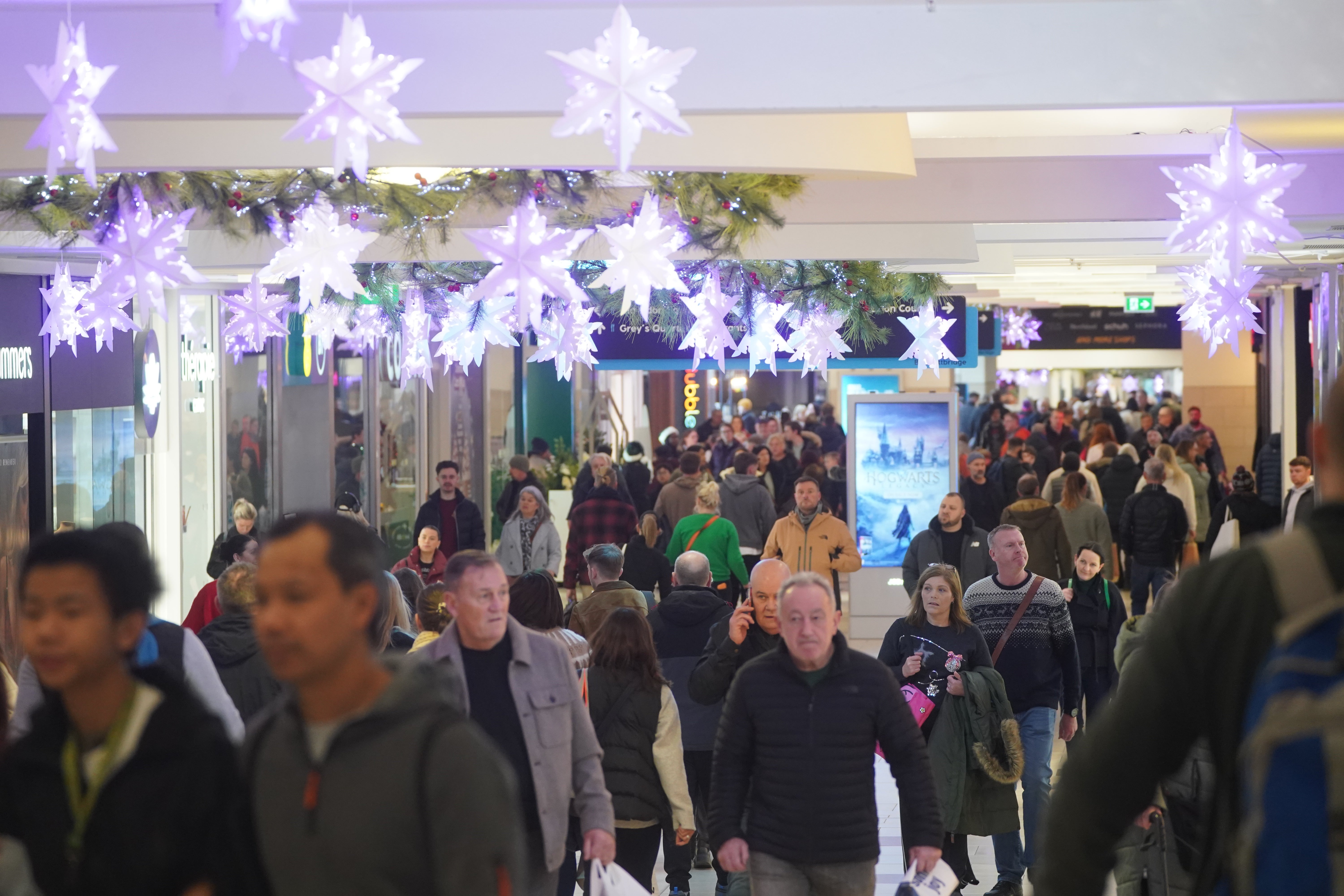 Shoppers in Eldon Square shopping centre in Newcastle (Owen Humphreys/PA)