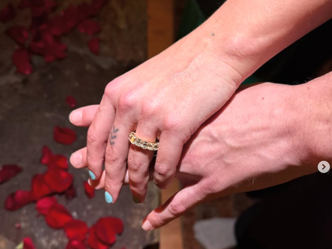 Tallulah shared a picture of the engagement ring to her Instagram