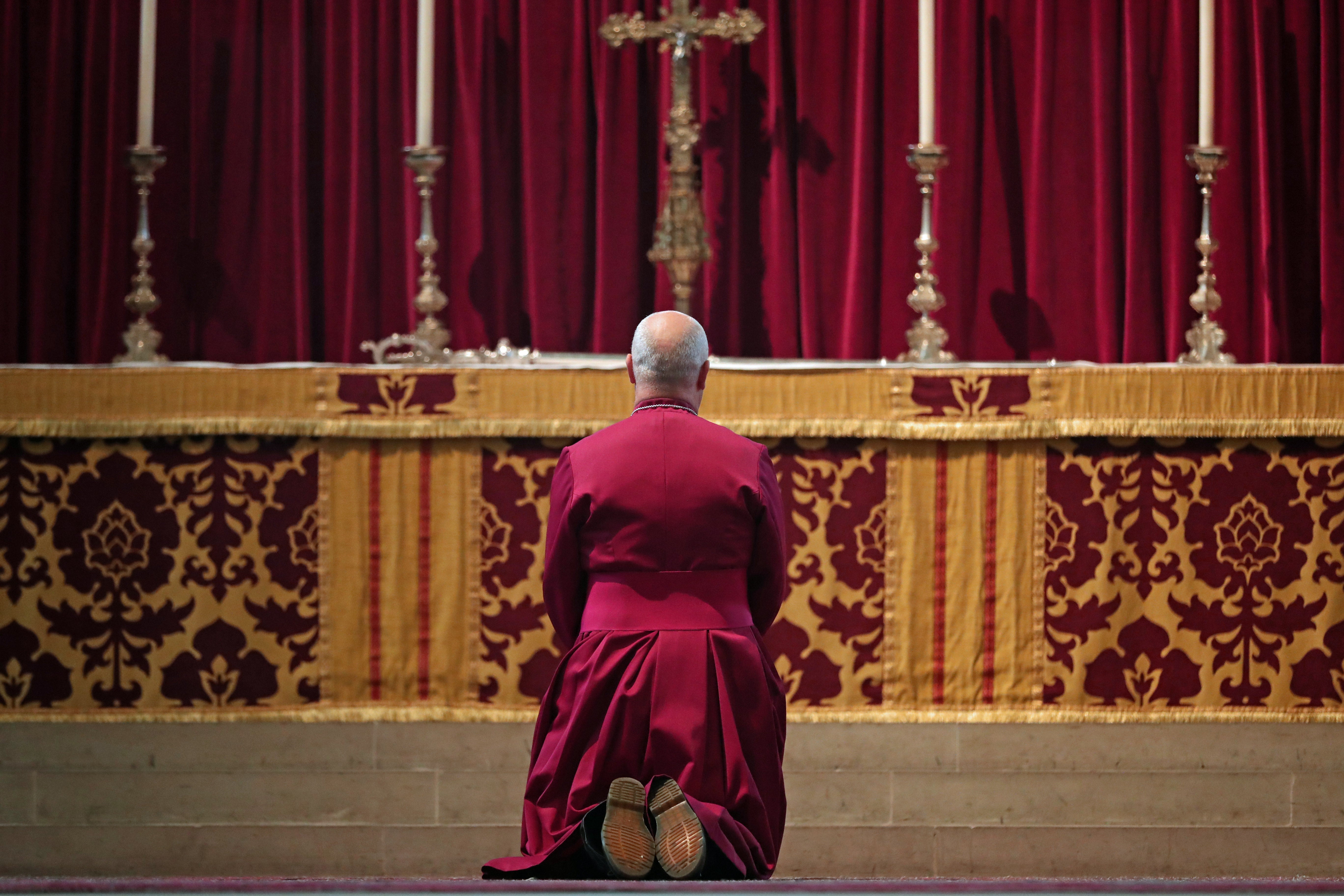 The Archbishop of York (pictured) told congregants that the Church of England needs to ‘kneel in penitence’ this Christmas