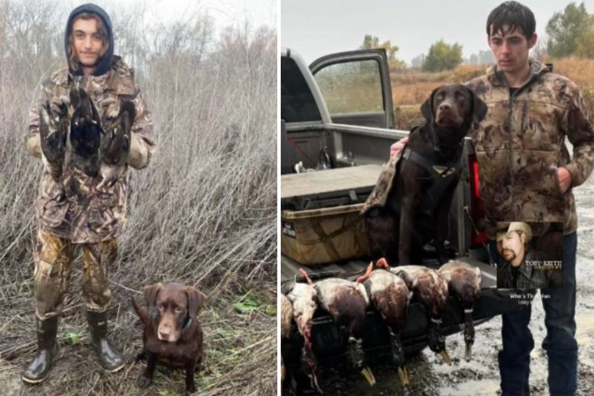 Wesley Cornett, 17, left, and Andruw Cornett, 19, right, have been missing since December 14 after going out on a duck hunt