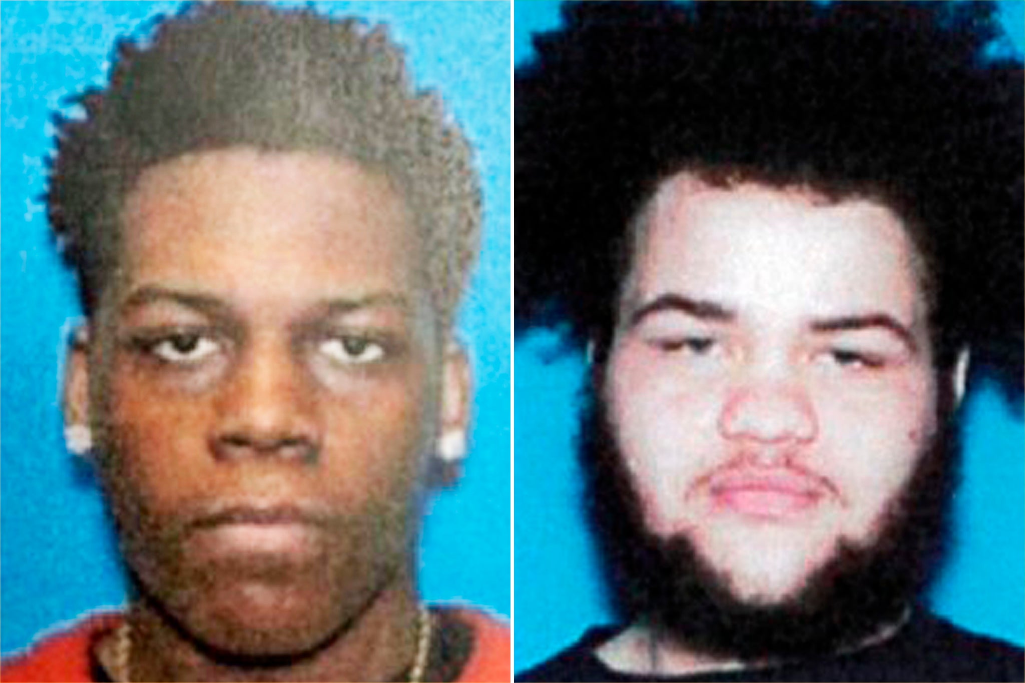 Ezekiel Burden, left, and Brian Campbell are both being sought by police in connection with the fatal shooting on Friday