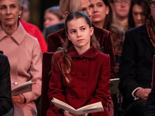 <p>Princess Charlotte stole the show at her mother’s annual Christmas carol concert</p>