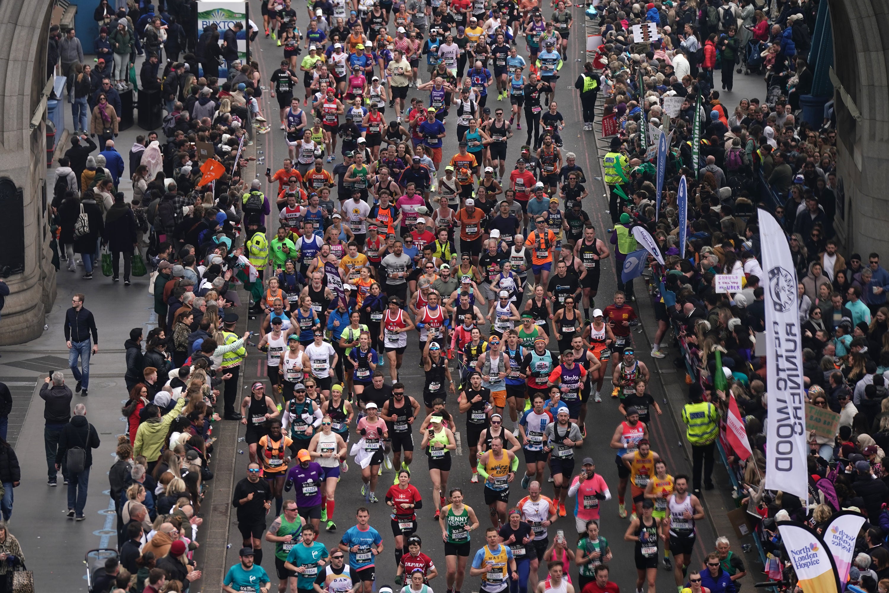 Researchers analysed Strava data from 151,813 completed marathons by 119,452 individual recreational runners (Aaron Chown/ PA)