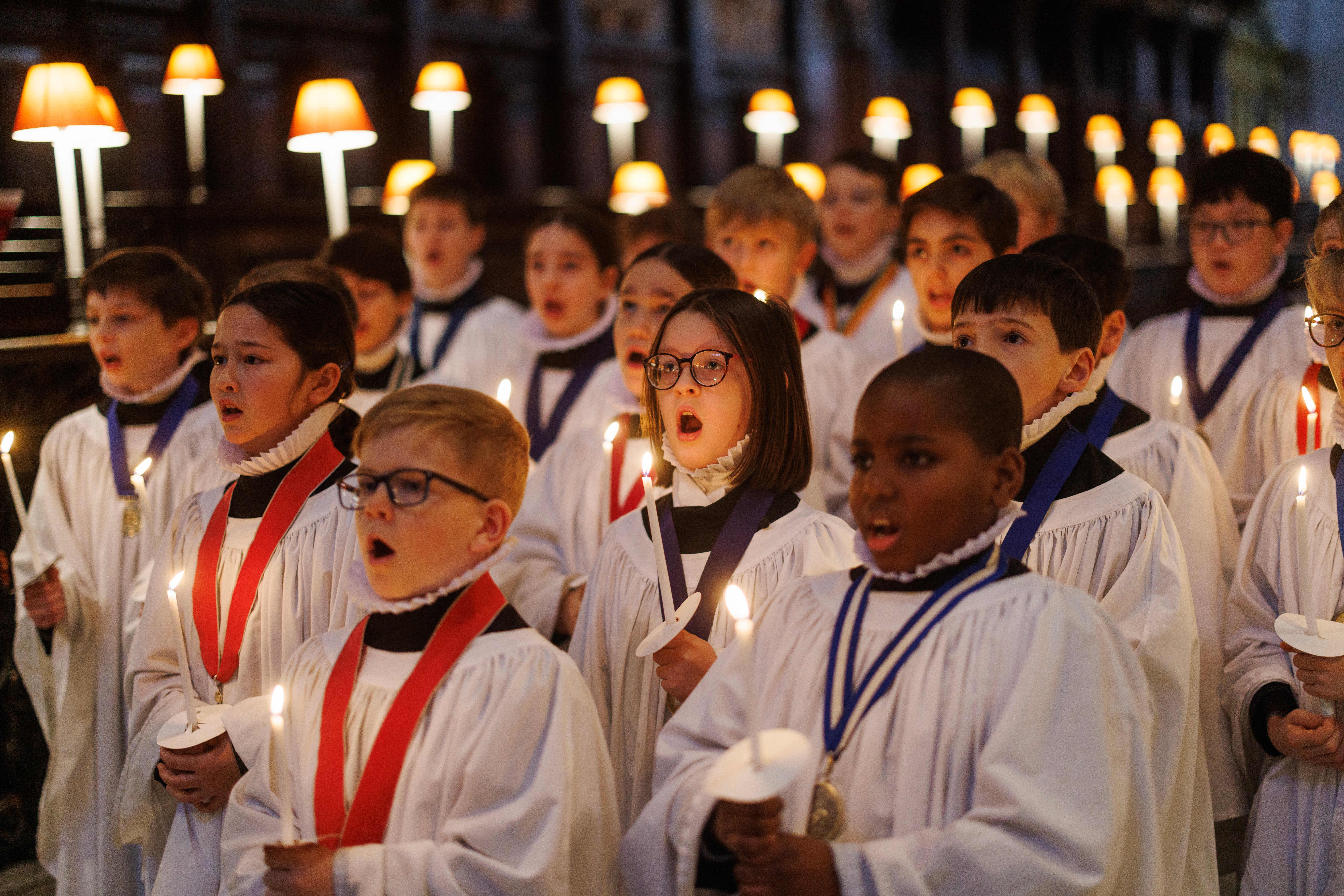 For the first time in 900 years, girls join choristers as they take part in a photocall at St Paul's Cathedral