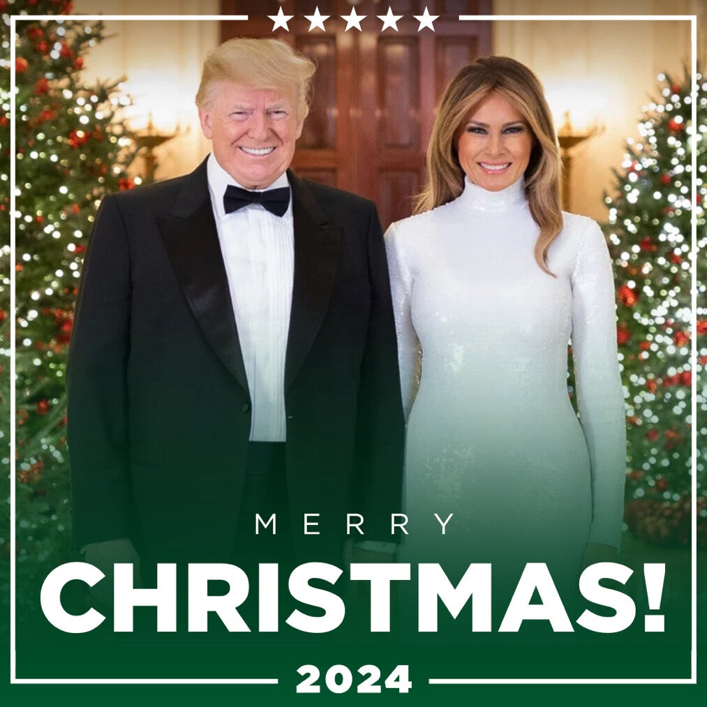 Trump shared a new holiday photo with the incoming first lady Melania