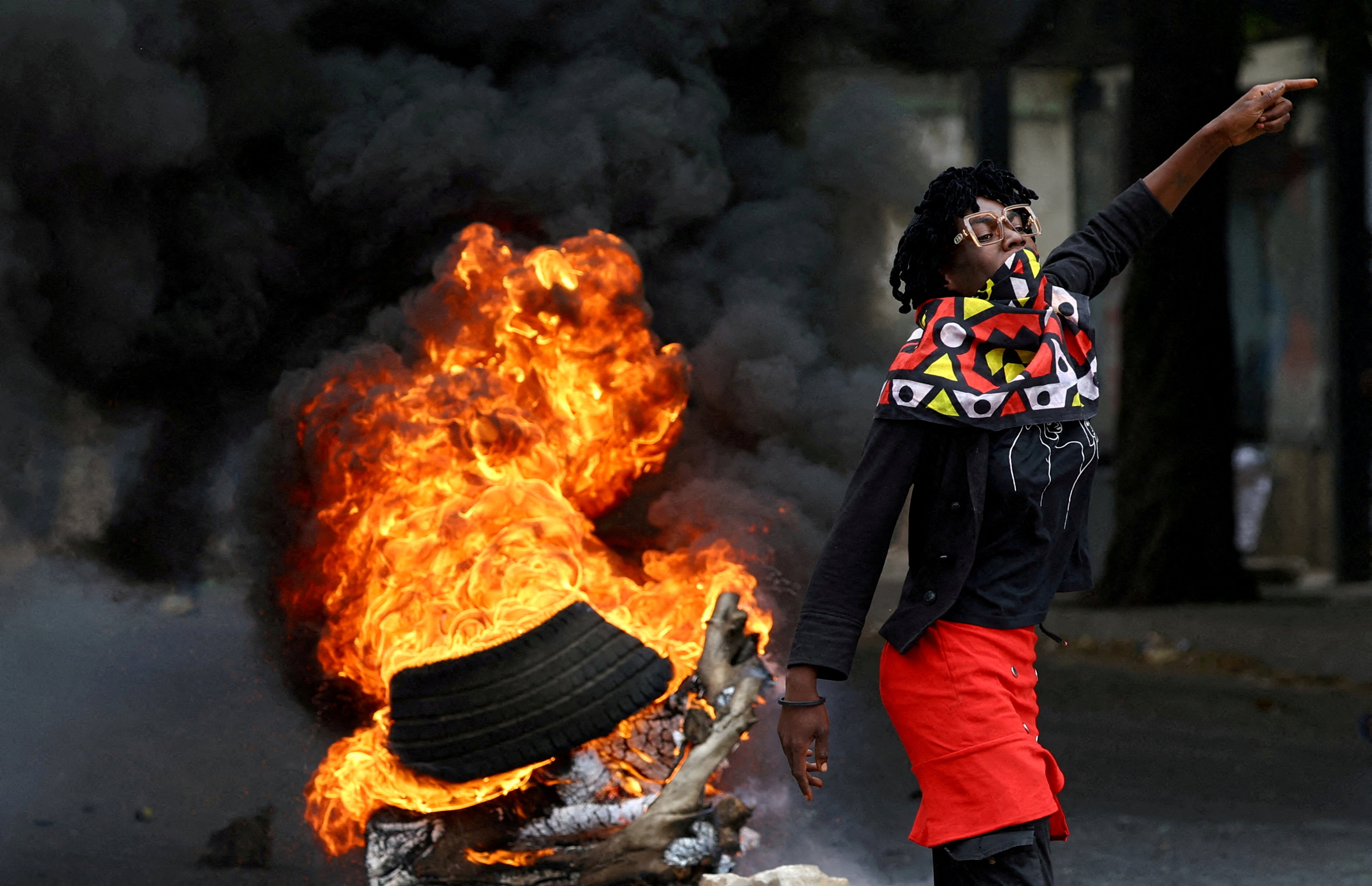 File. A protester reacts during protests against presidential election result in Maputo, Mozambique, on 11 November 2024