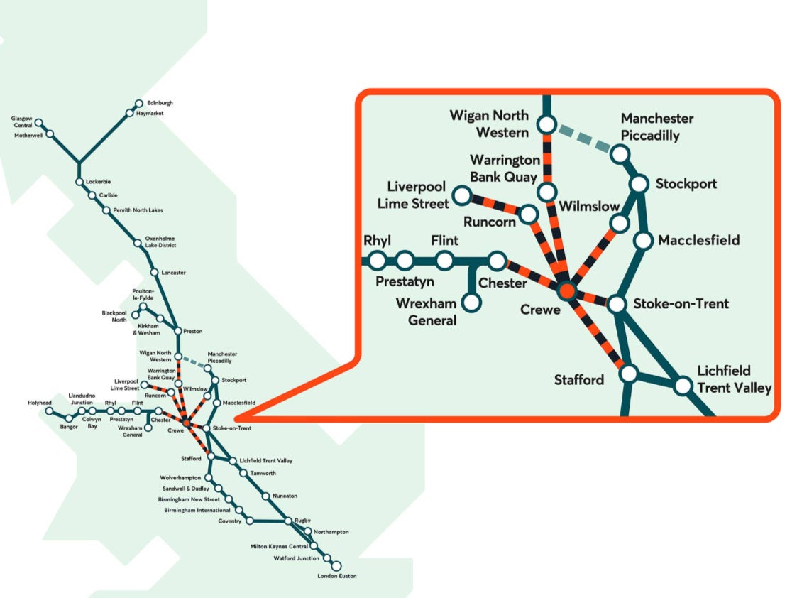 Lines closed: Avanti West Coast map of 27 December engineering disruption