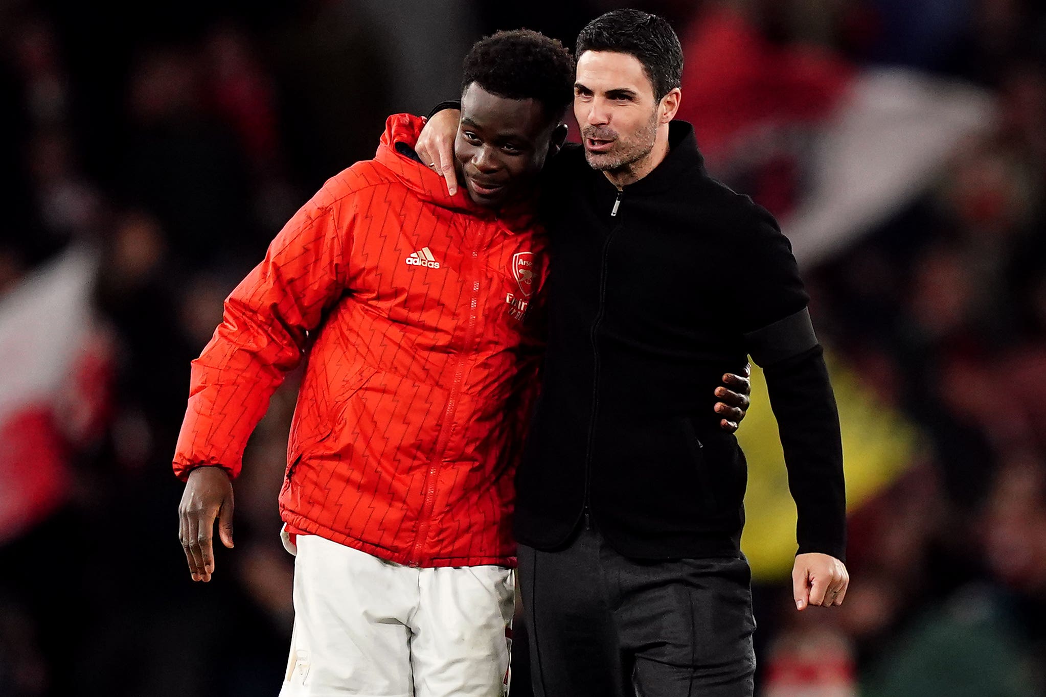 Mikel Arteta will have to cope without Bukayo Saka