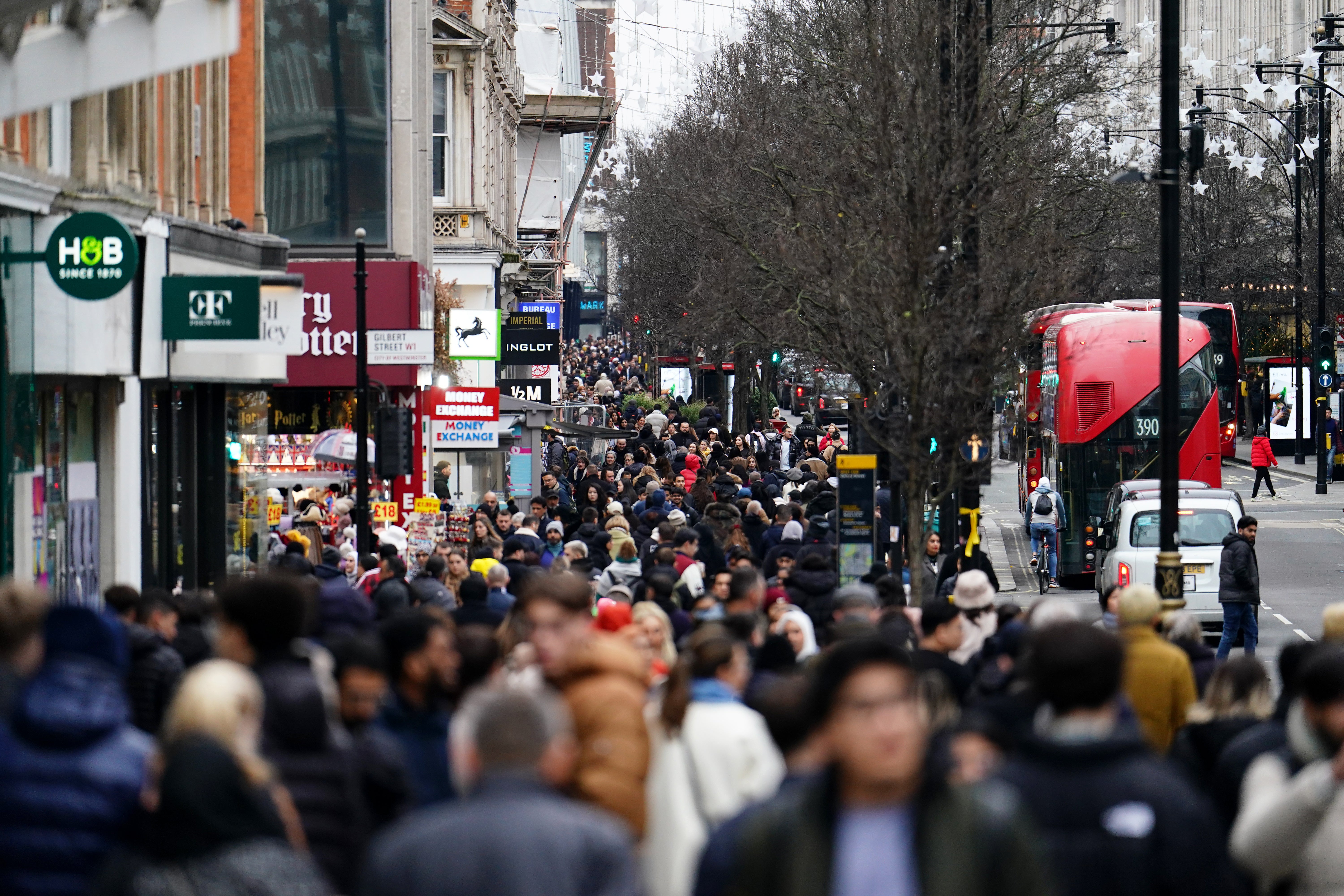 Shoppers on Oxford Street, London, during the Boxing Day sales