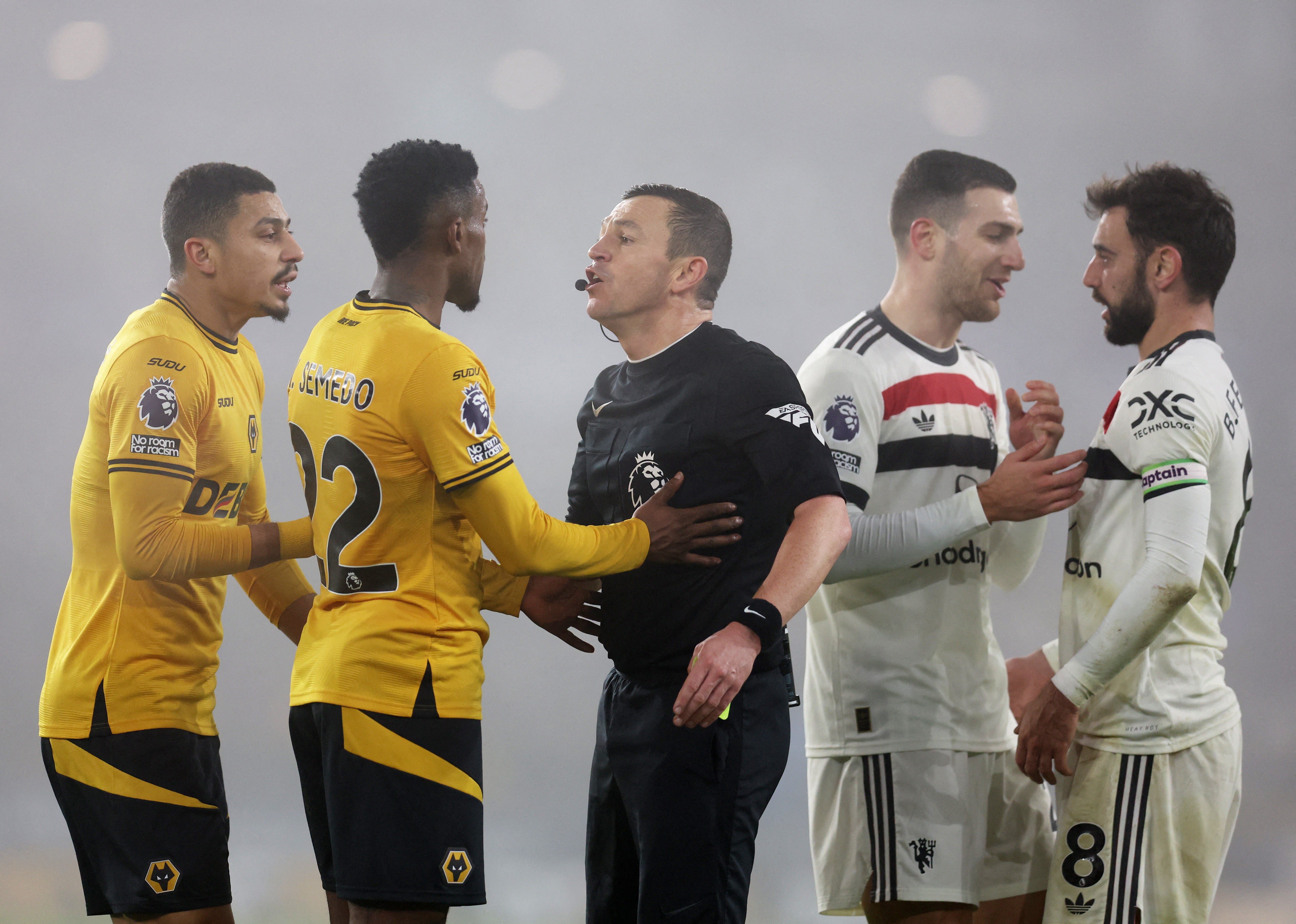 Things get heated during the first half at Molineux