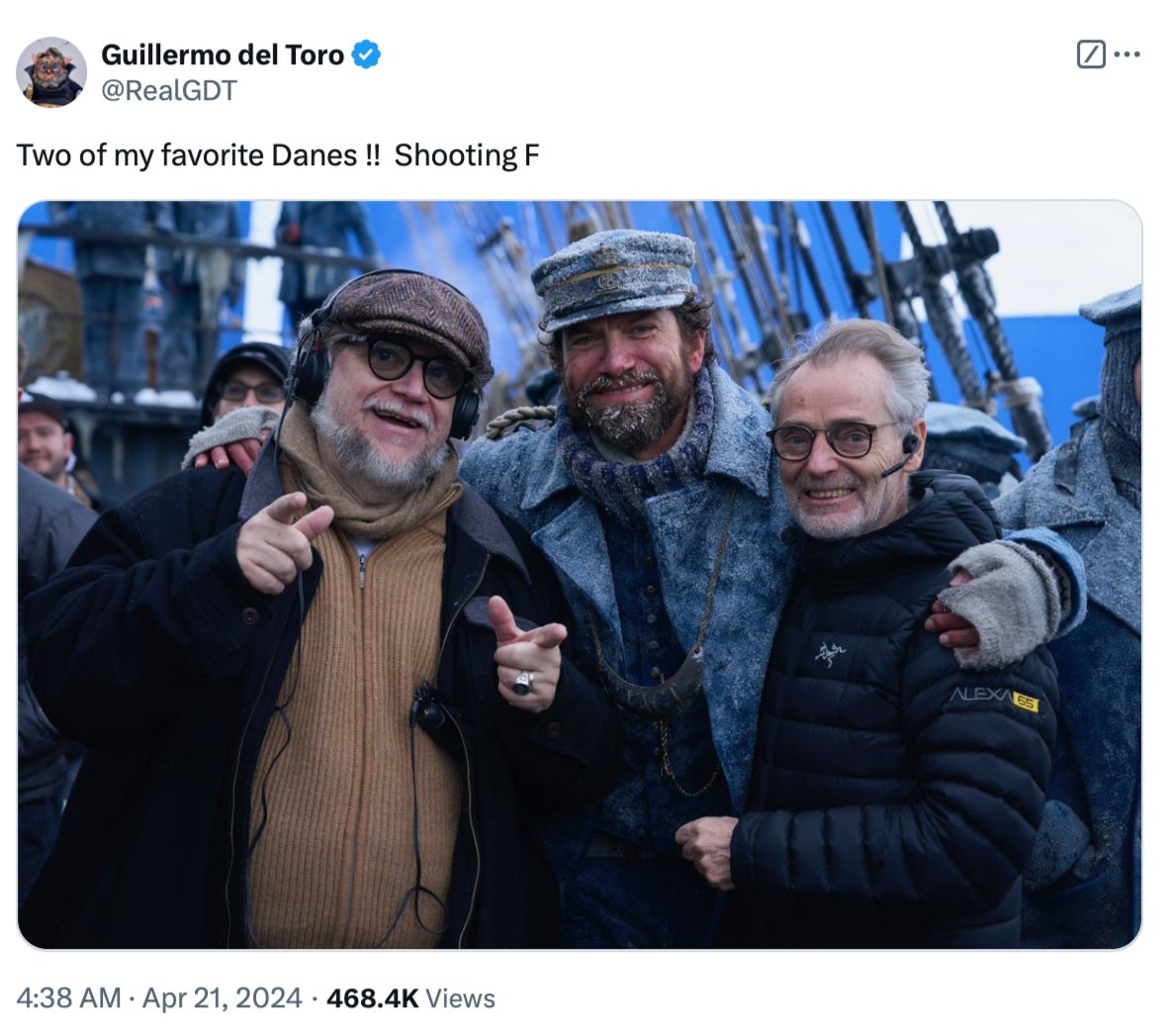 Guillermo del Toro tweets from the set of ‘Frankenstein’