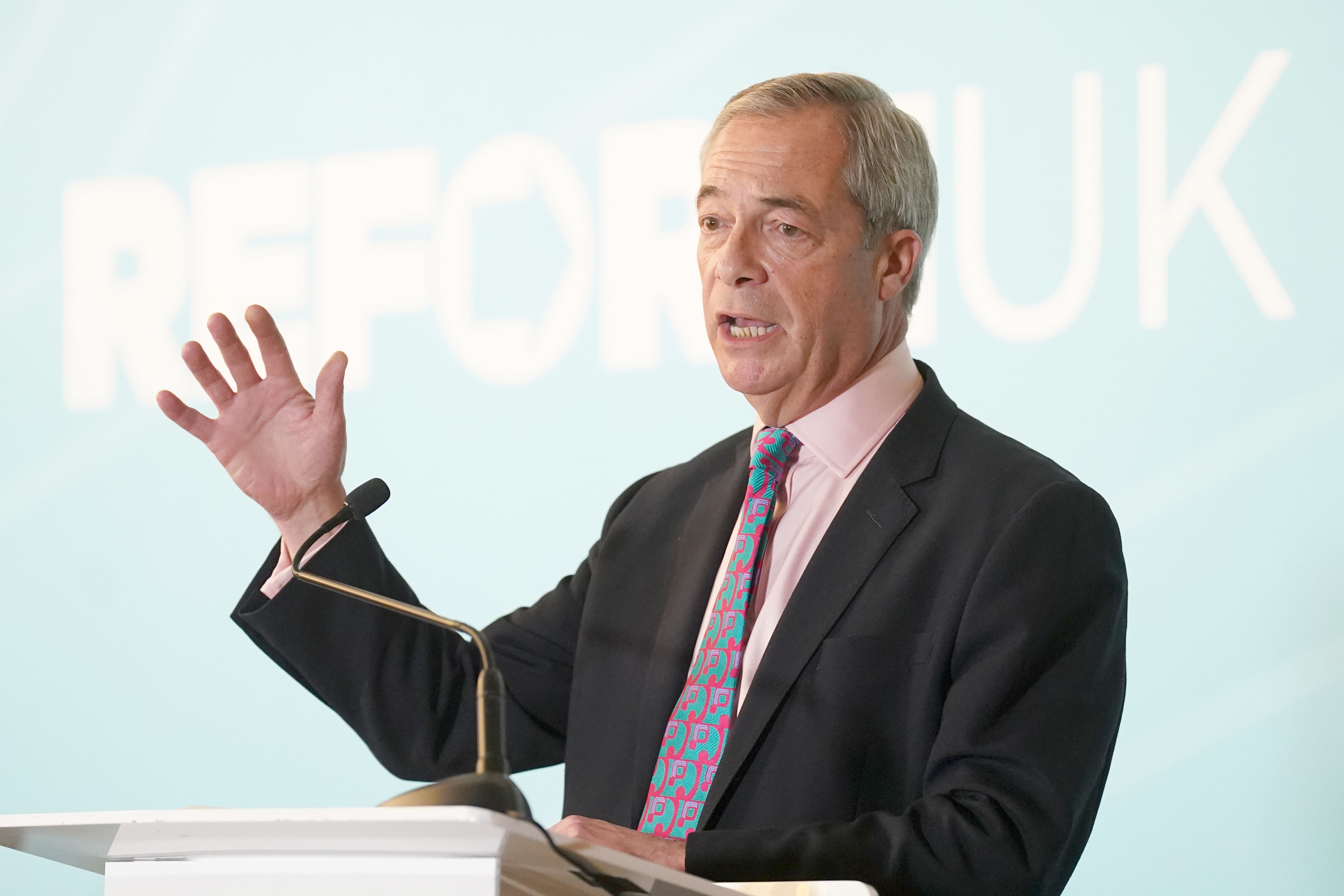 Reform UK leader Nigel Farage is demanding an apology from Kemi Badenoch (Stefan Rousseau/PA)