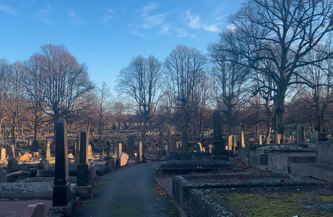 Hundreds of old graves at Östra Kyrkogården, one of the largest cemeteries in Gothenburg