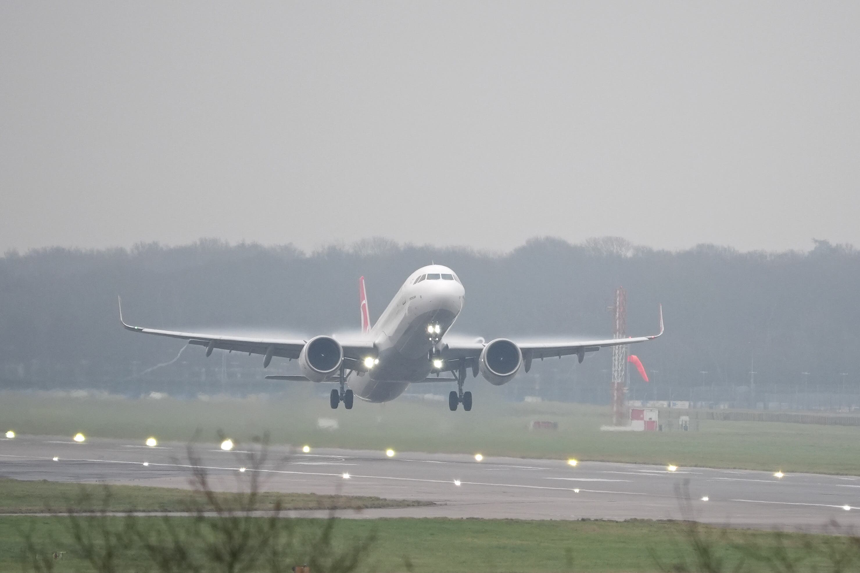 Flights at Gatwick remain affected by the weather conditions (Gareth Fuller/PA)