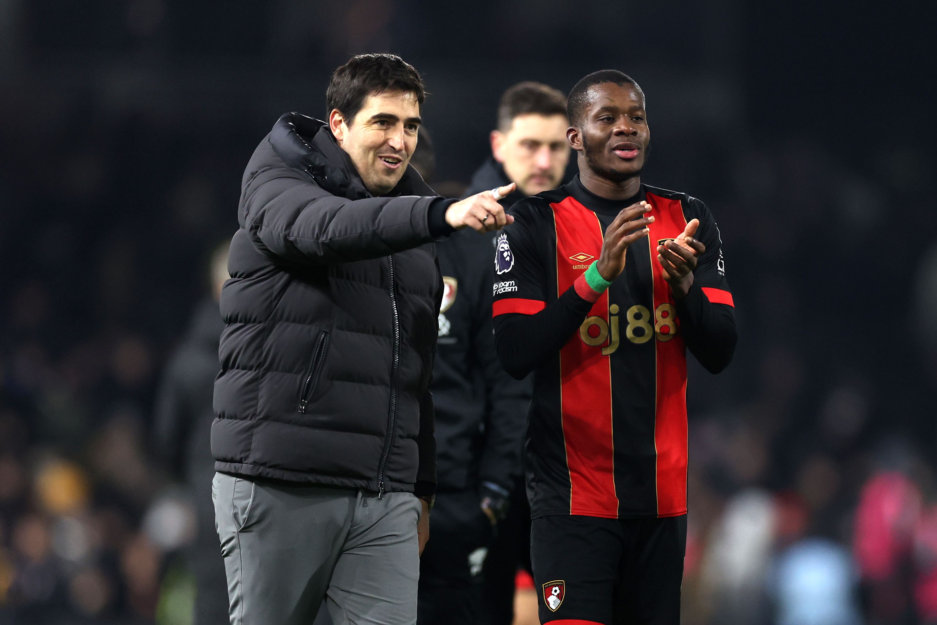 Bournemouth manager Andoni Iraola, left, hailed Dango Ouattara (Steven Paston/PA)