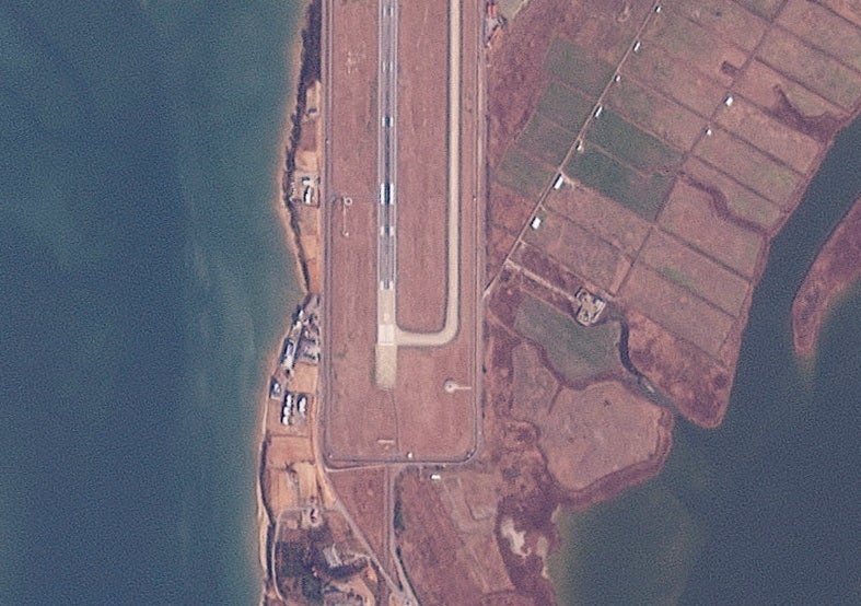 A satellite image of the plane disaster