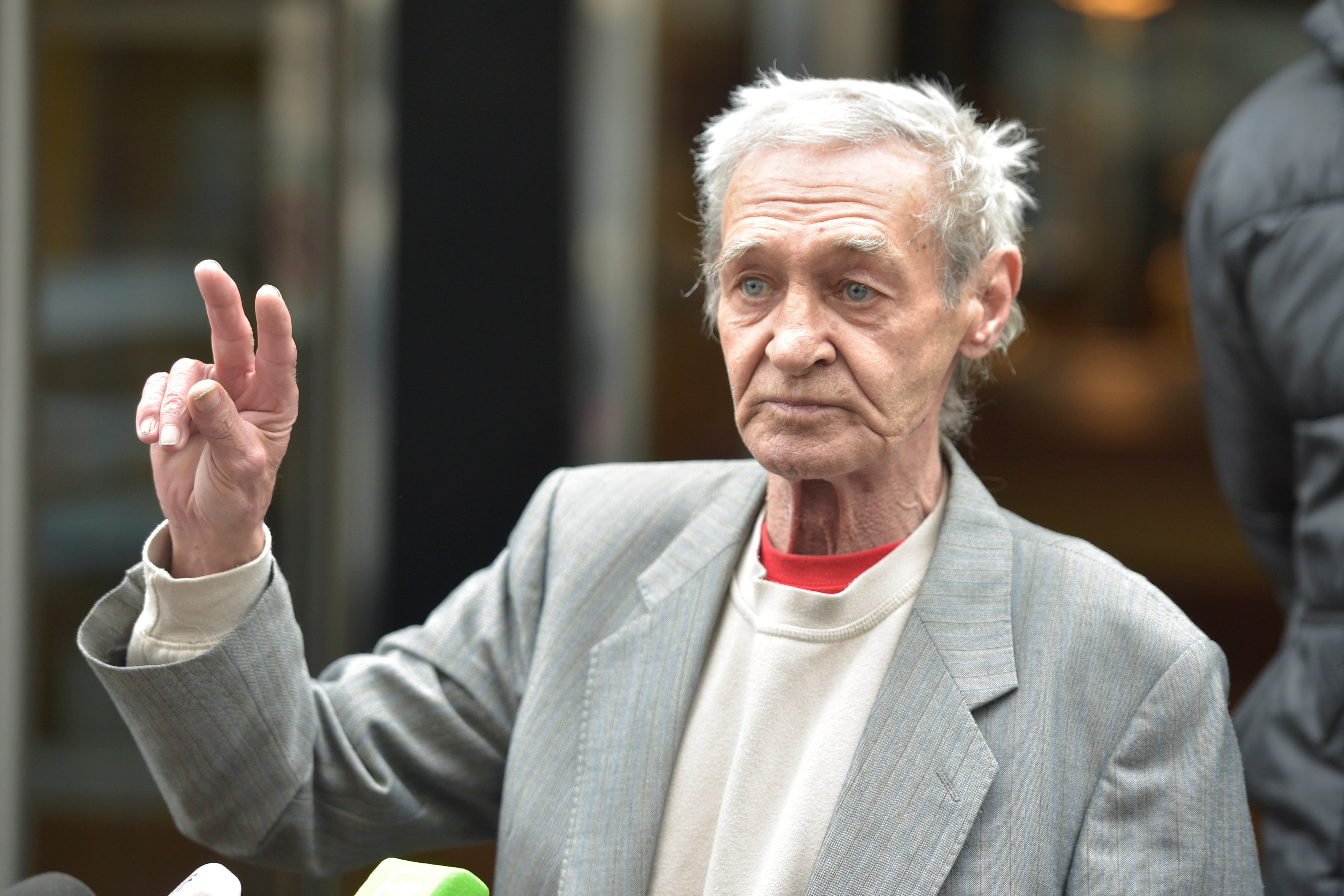 Paddy Hill, one of the Birmingham Six who were wrongly convicted of the Birmingham pub bombings, outside Council House in Solihull where it was announced that fresh inquests were to be held into the deaths of 21 people in the bombings after years of campaigning by victims’ relatives (Ben Birchall/PA)