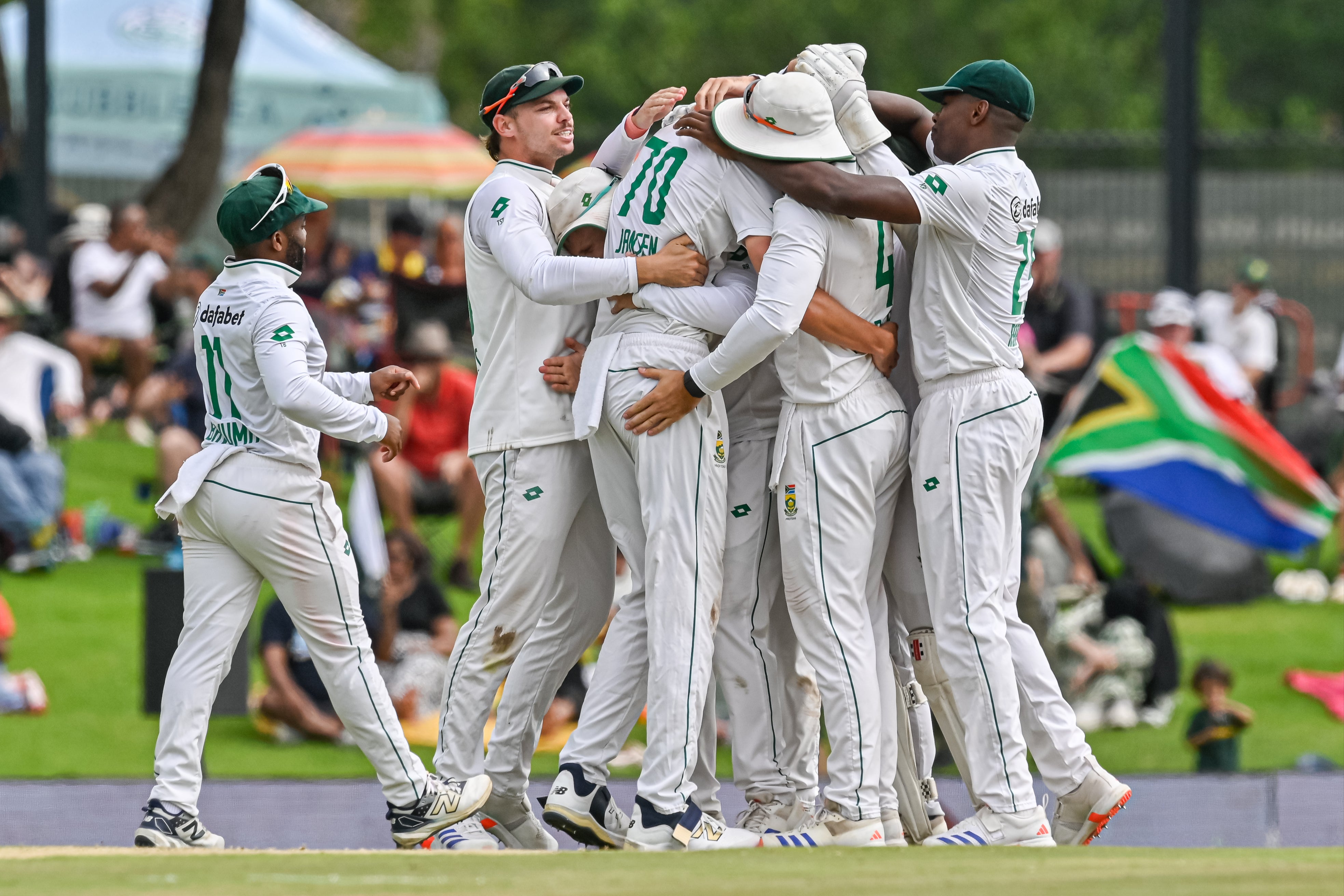 South Africa celebrated a remarkable win over Pakistan to end the year