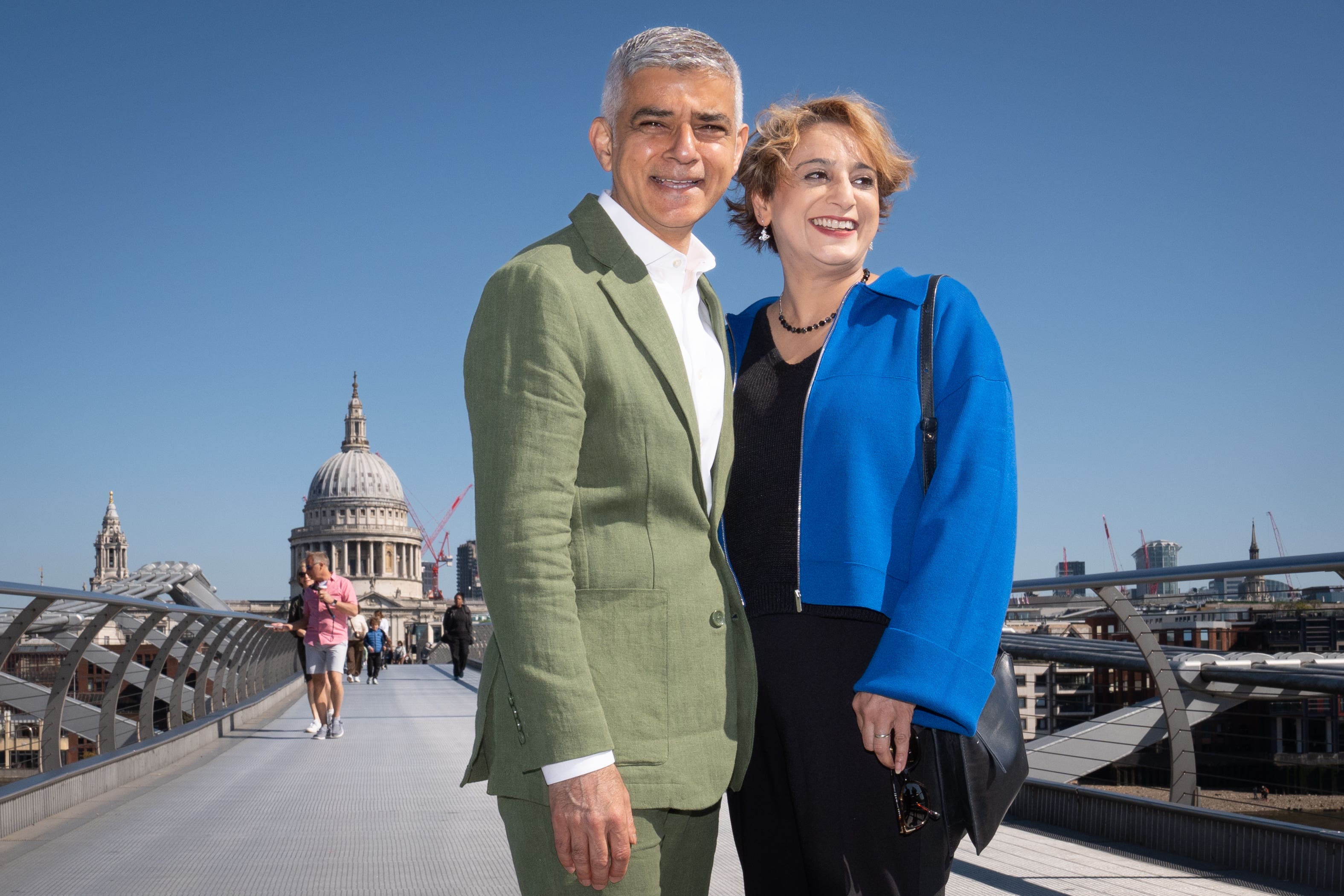 Sir Sadiq Khan and his wife (Stefan Rousseau/PA)