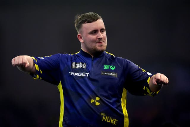 Luke Littler during his match against Ryan Joyce during day thirteen of the Paddy Power World Darts Championship at Alexandra Palace, London. Picture date: Monday December 30, 2024.