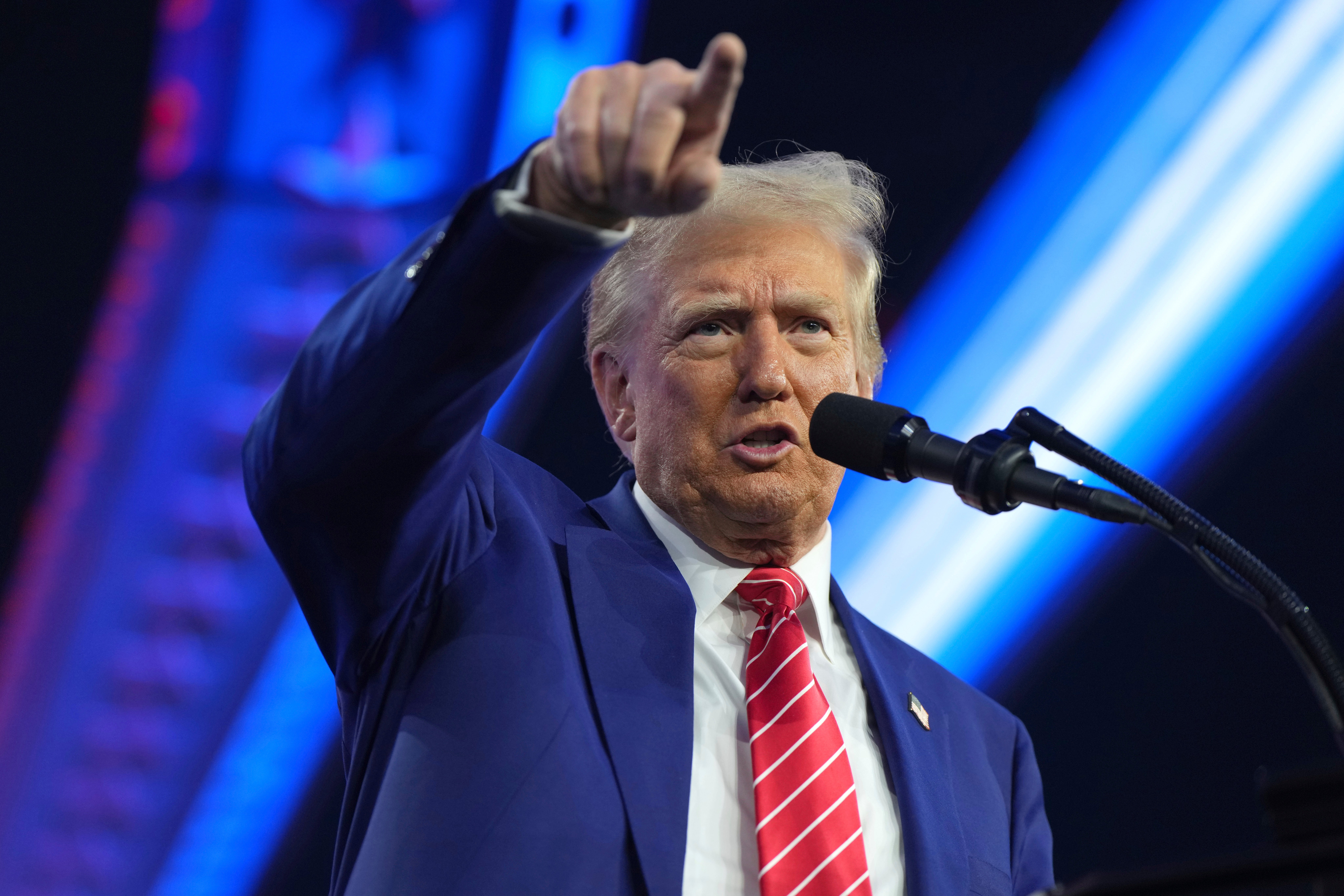 <p>President-elect Donald Trump speaks at right-wing Turning Point USA conference in Phoenix last month </p>