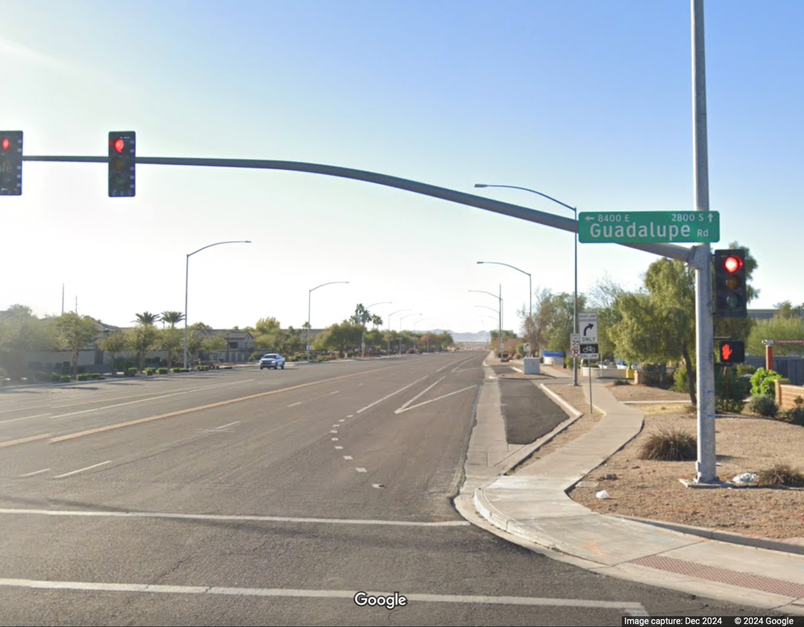 The intersection where the little girl was fatally struck in Mesa, Arizona