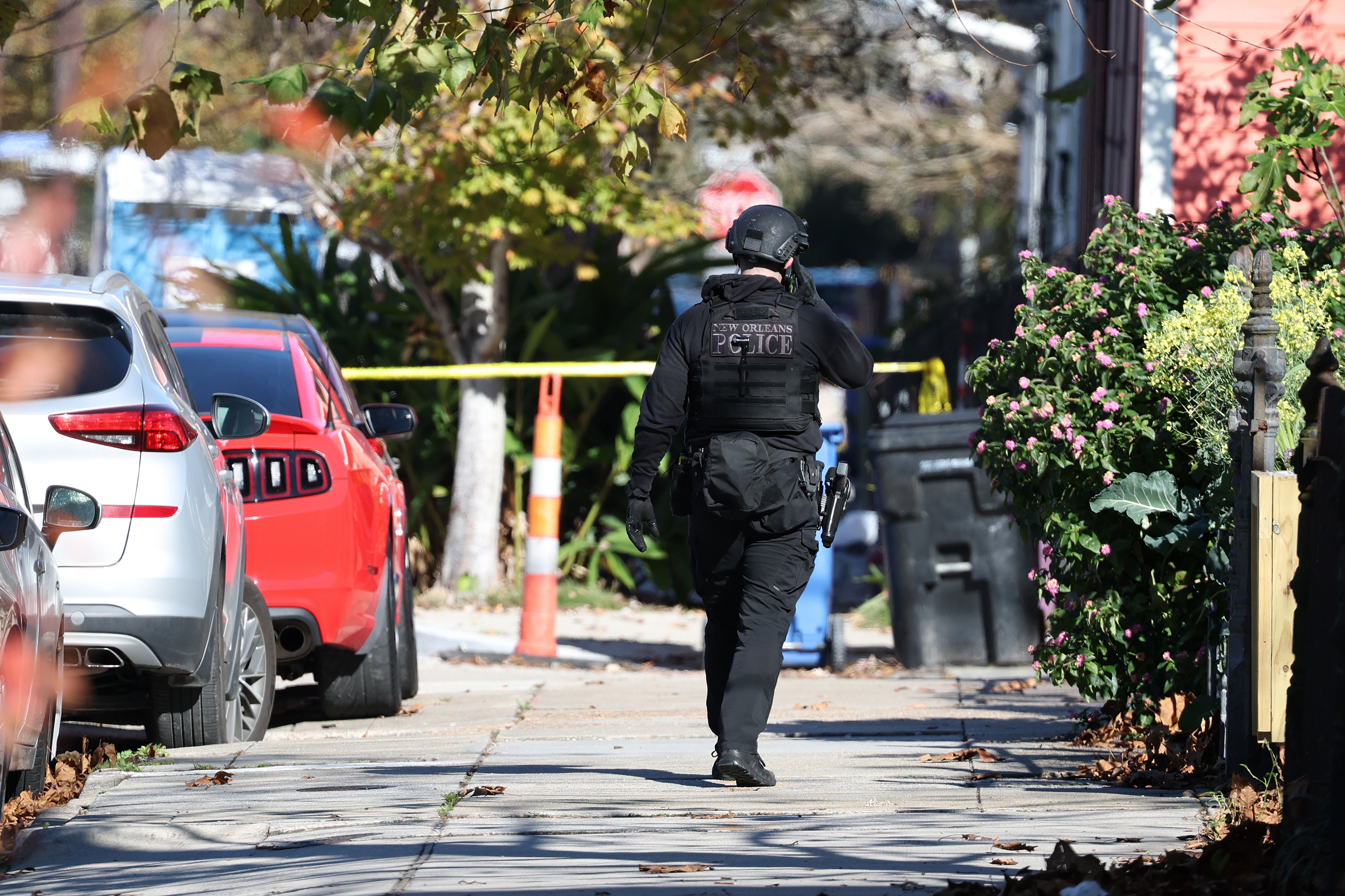 Police outside the house fire on Mandeville Street