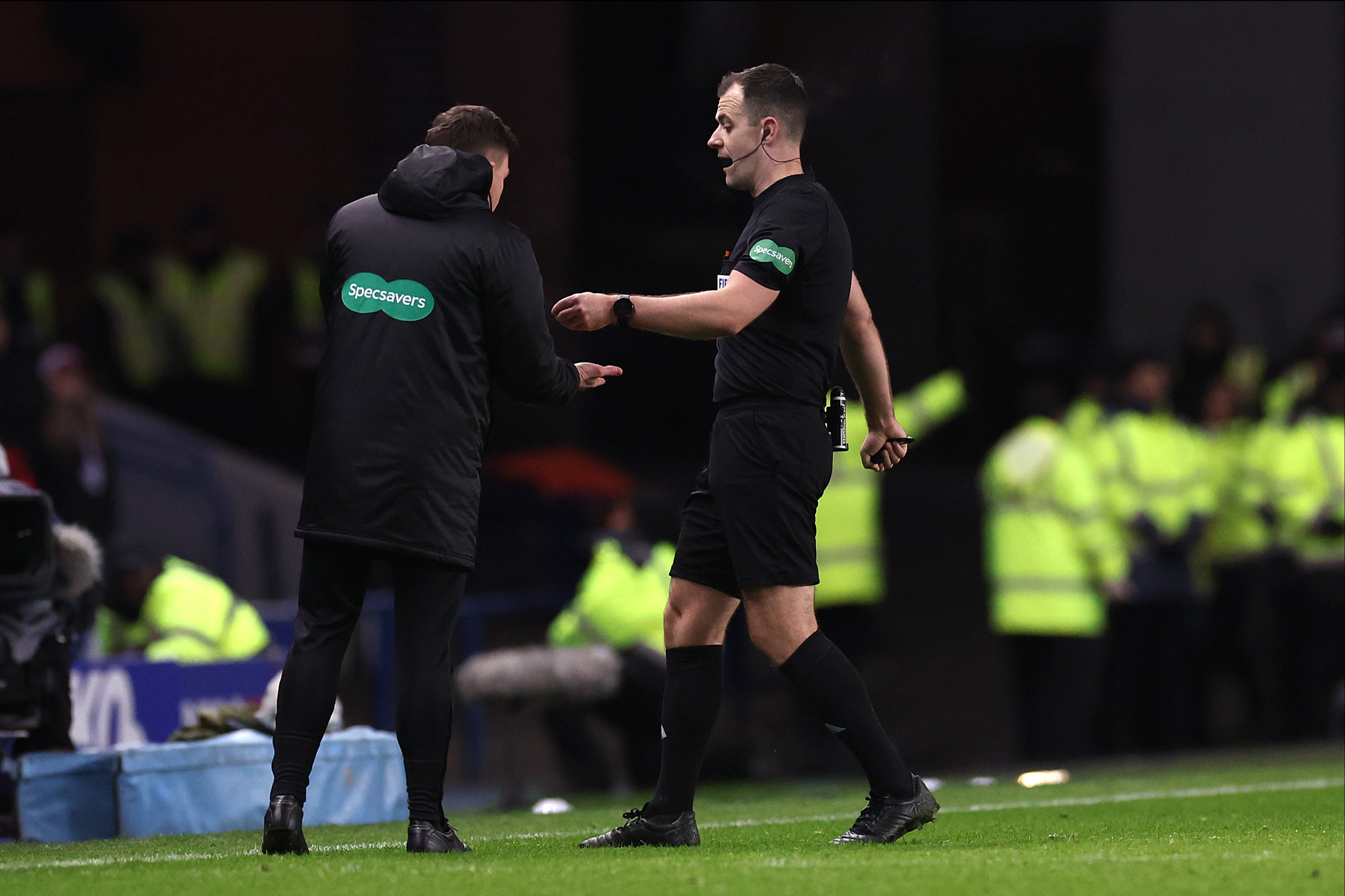 Referee Don Robertson removed the item from the pitch