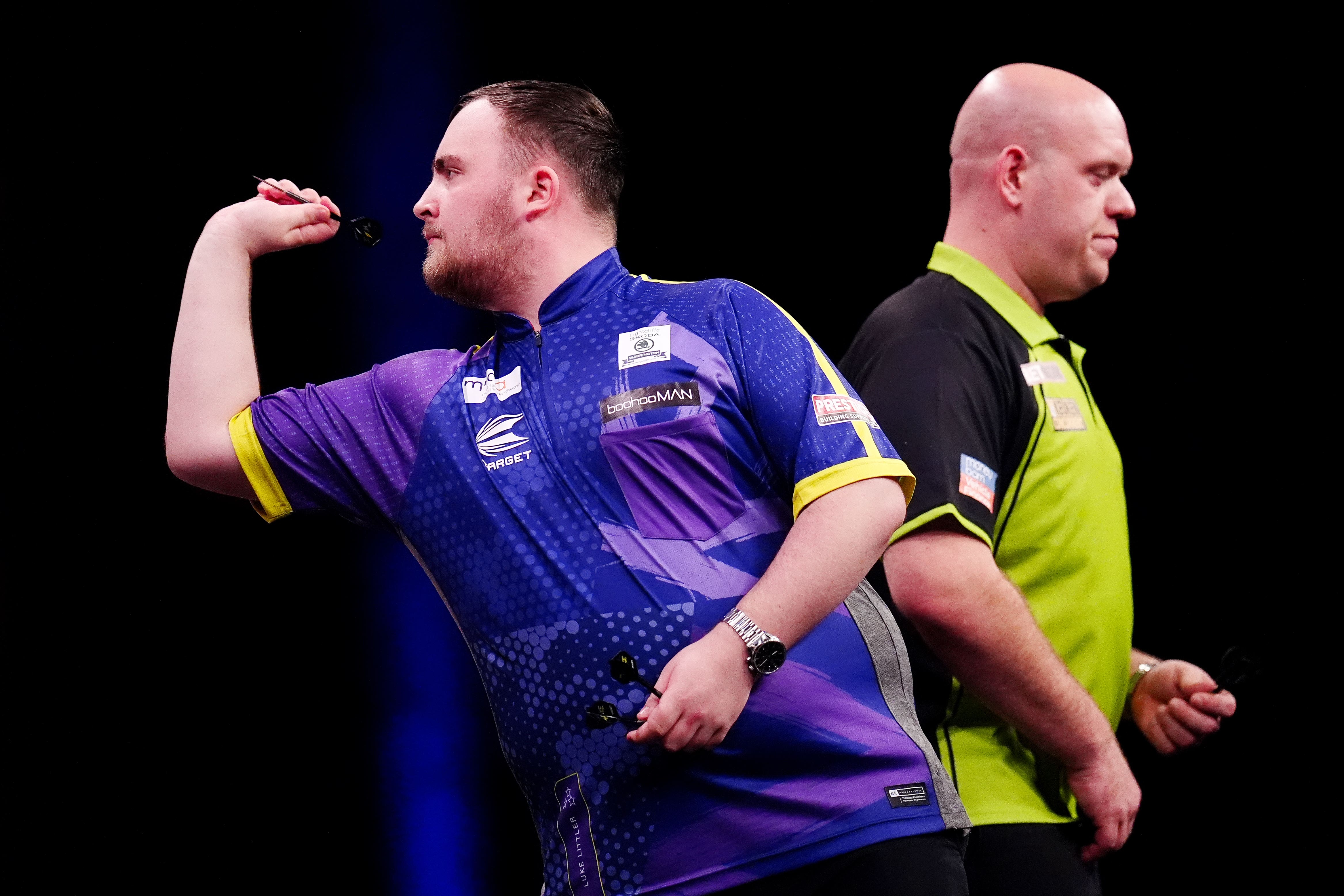 Luke Littler and Michael van Gerwen face off in Friday’s final (Mike Egerton/PA)