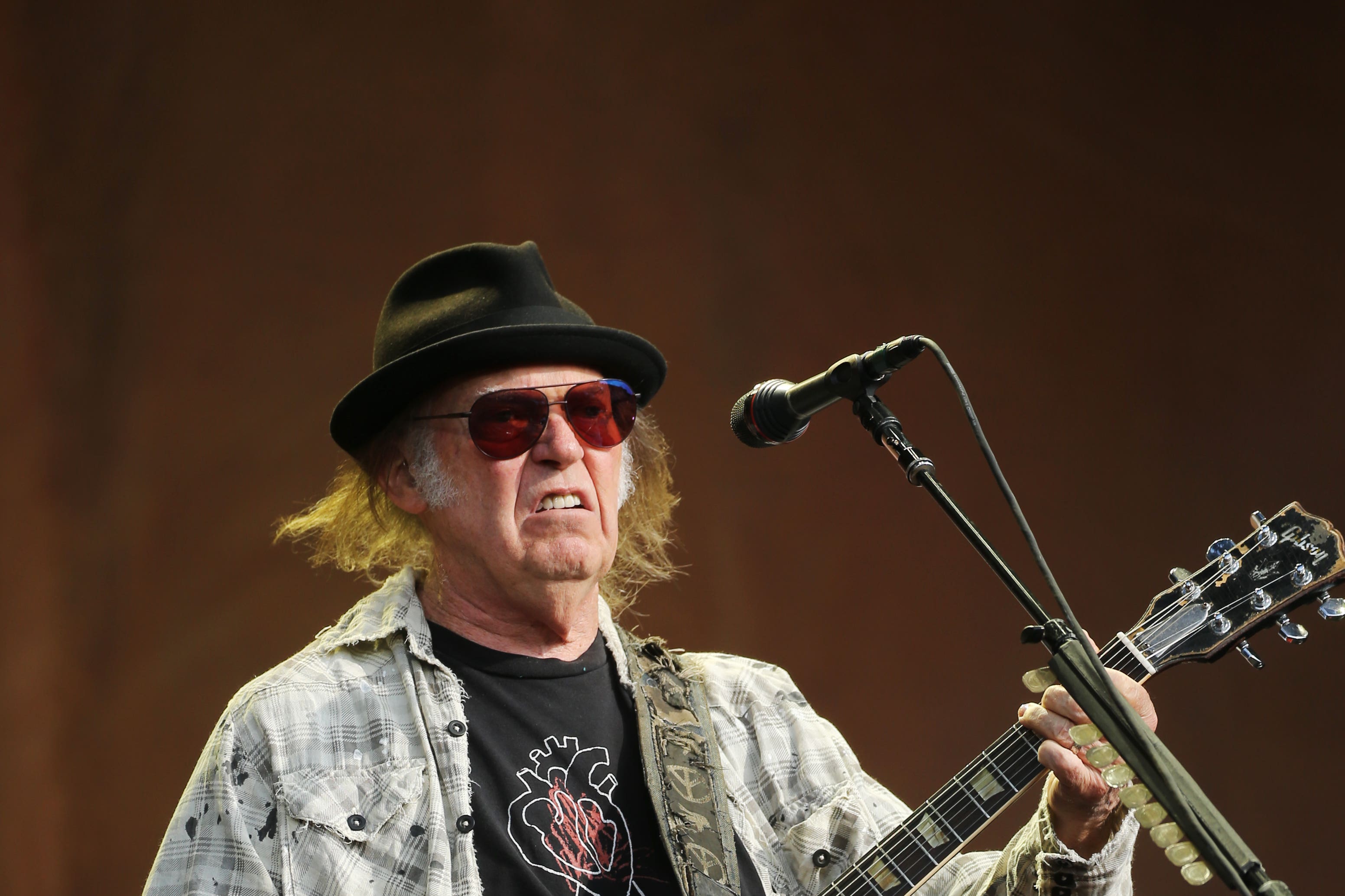 Neil Young performs during the British Summer Time festival at Hyde Park in London (Isabel Infantes/PA)