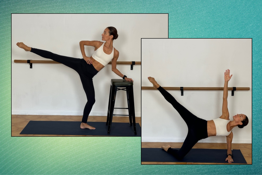 Do these five moves with just a mat and a chair from the comfort of home