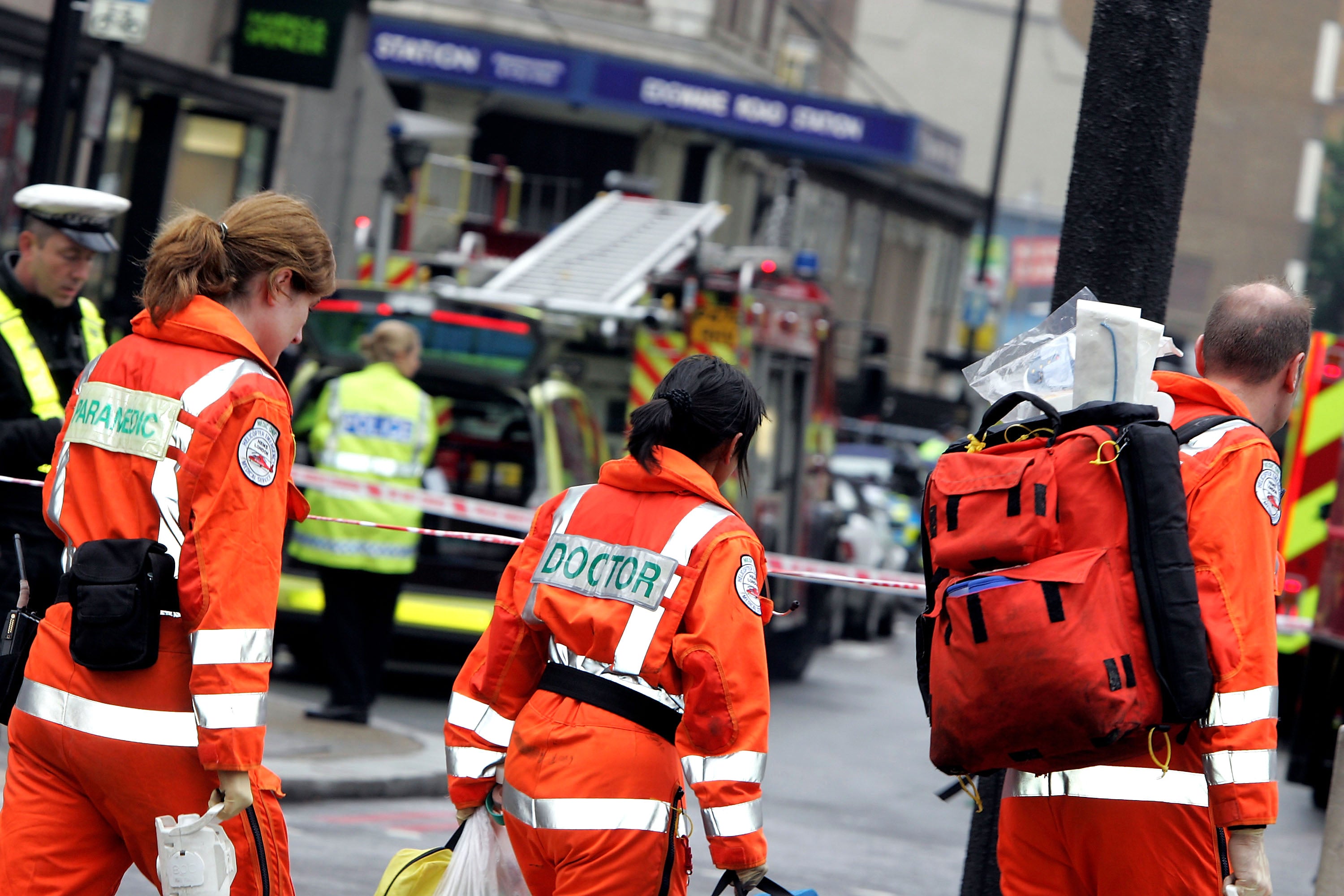 7/7: The London Bombings. Emergency services arrive at Edgware Road underground following the attack