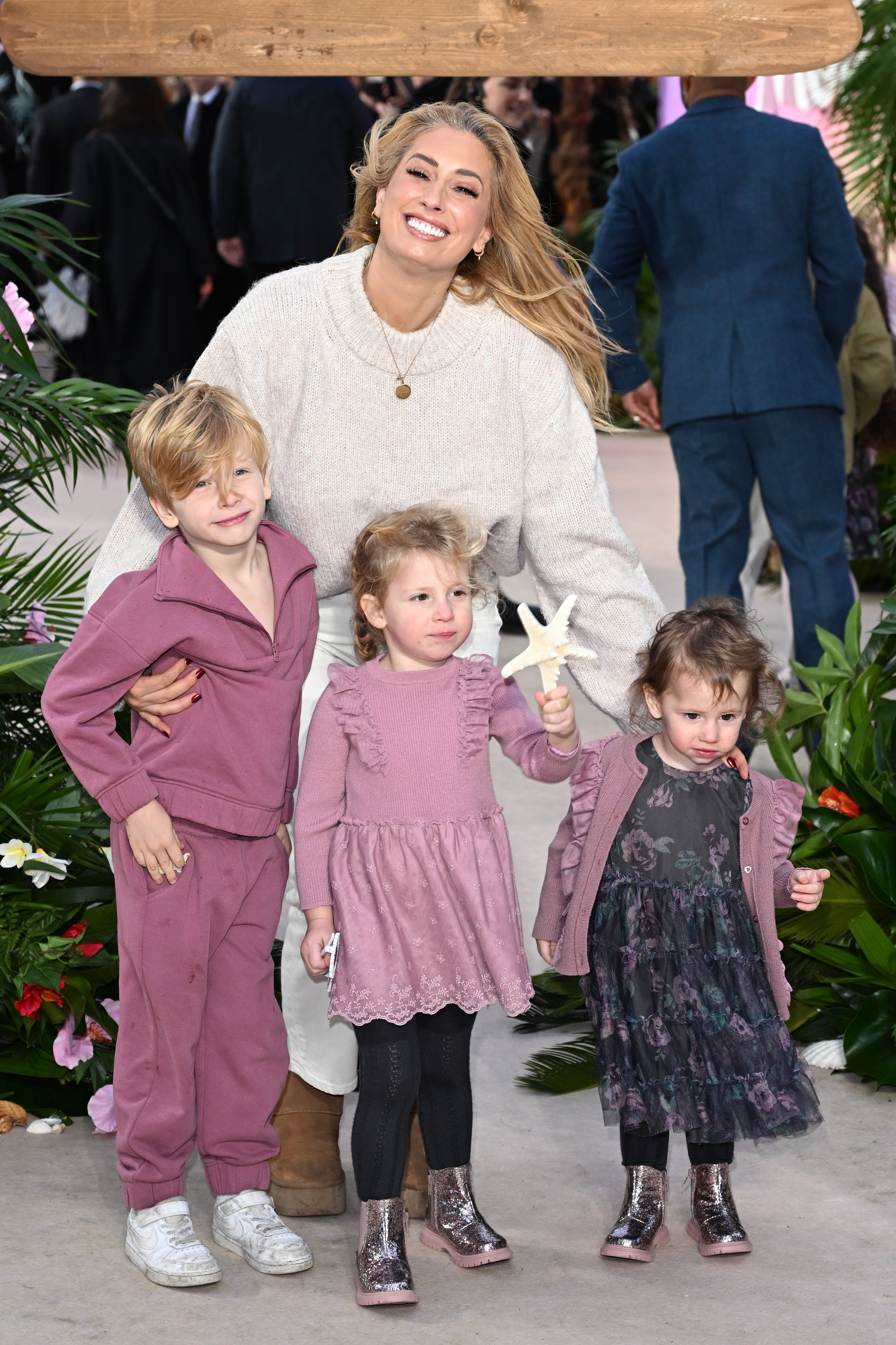 Stacey Solomon pictured with her children Rex, Rose and Belle