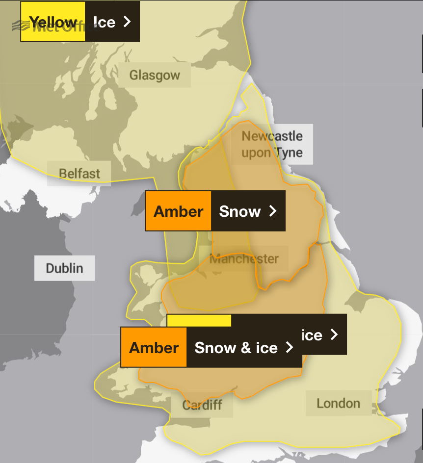 Four weather warnings will be in force over the weekend