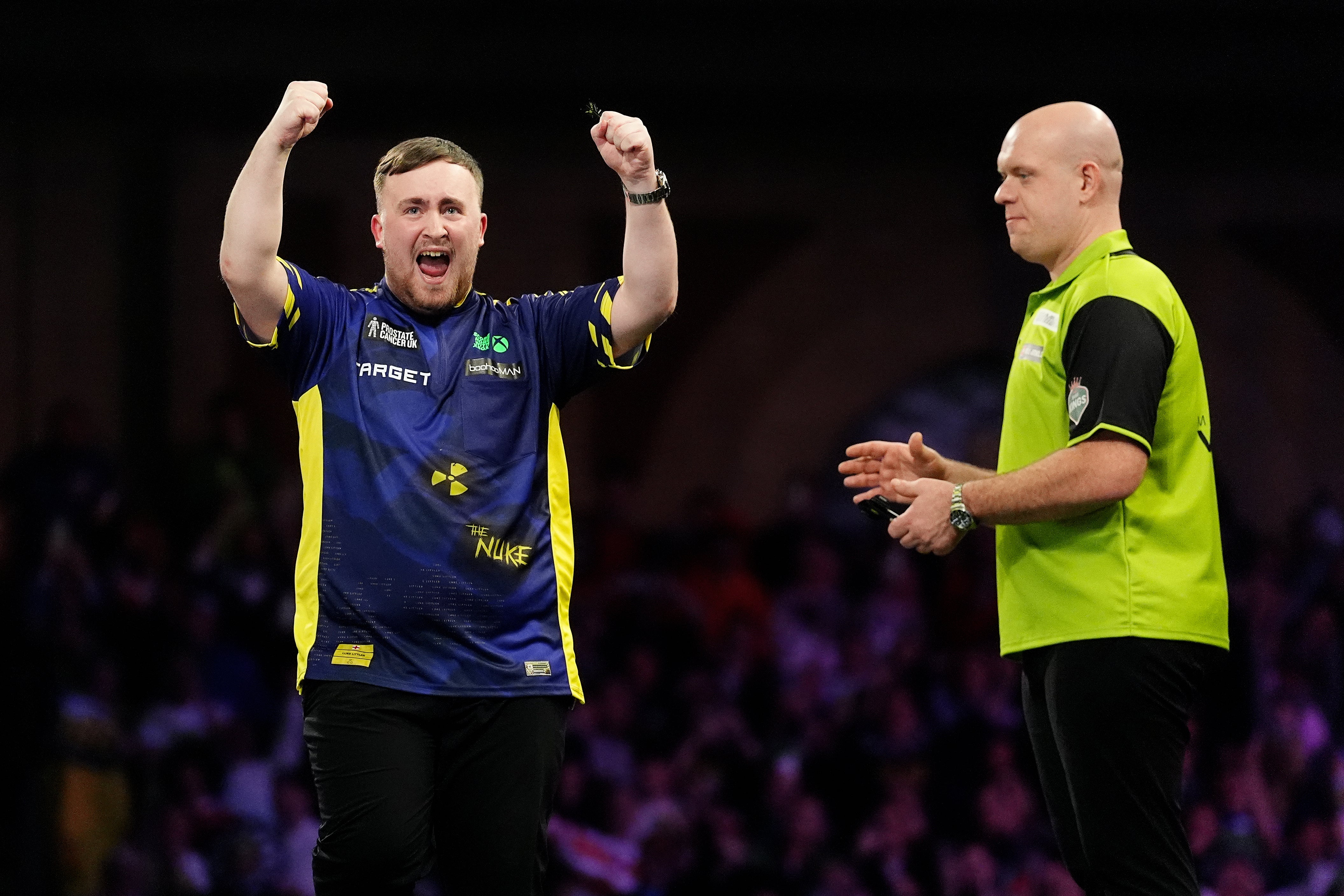 Van Gerwen had no answer for Littler (Zac Goodwin/PA)