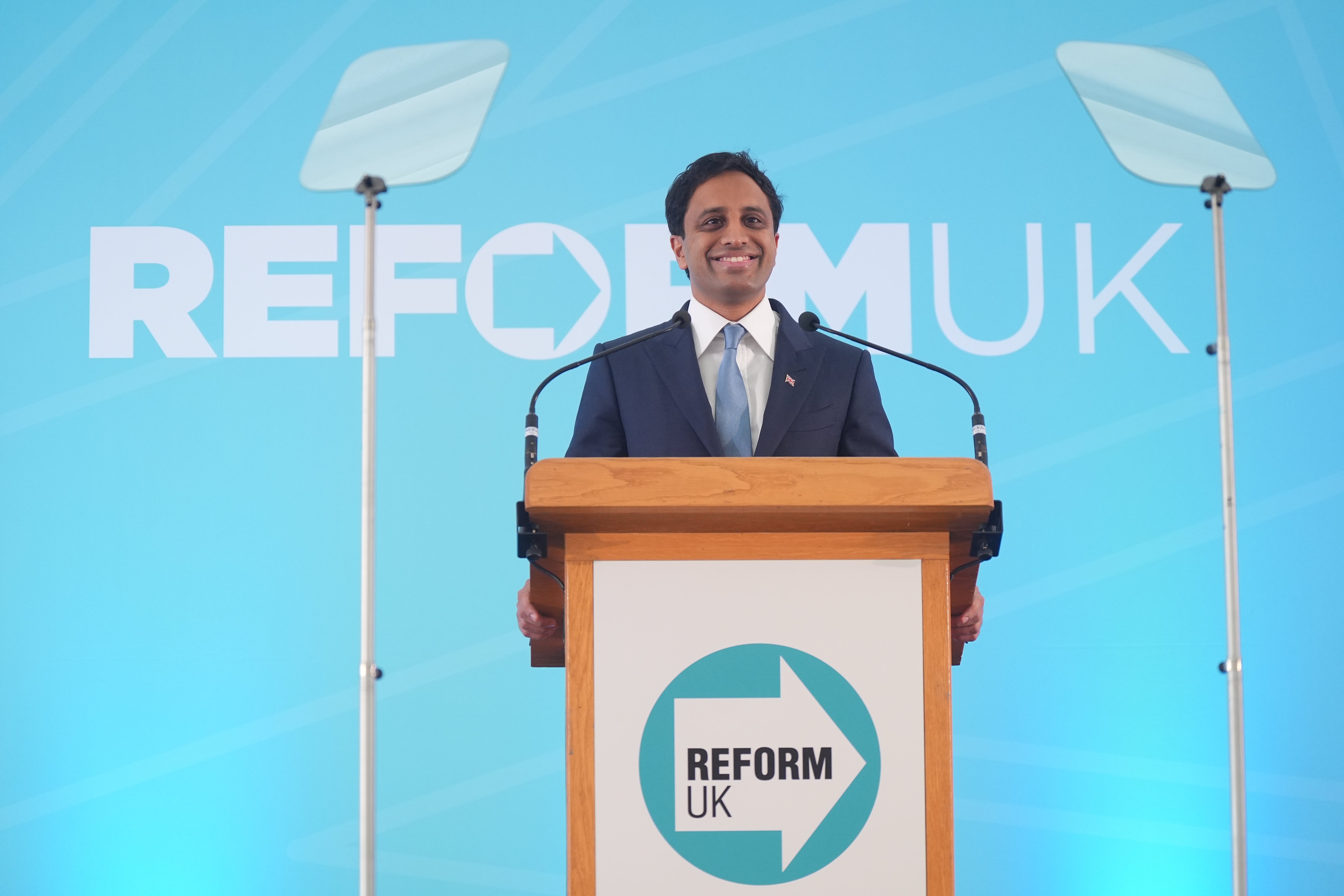 Zia Yusuf speaking during the Reform UK east of England conference (Yui Mok/PA)