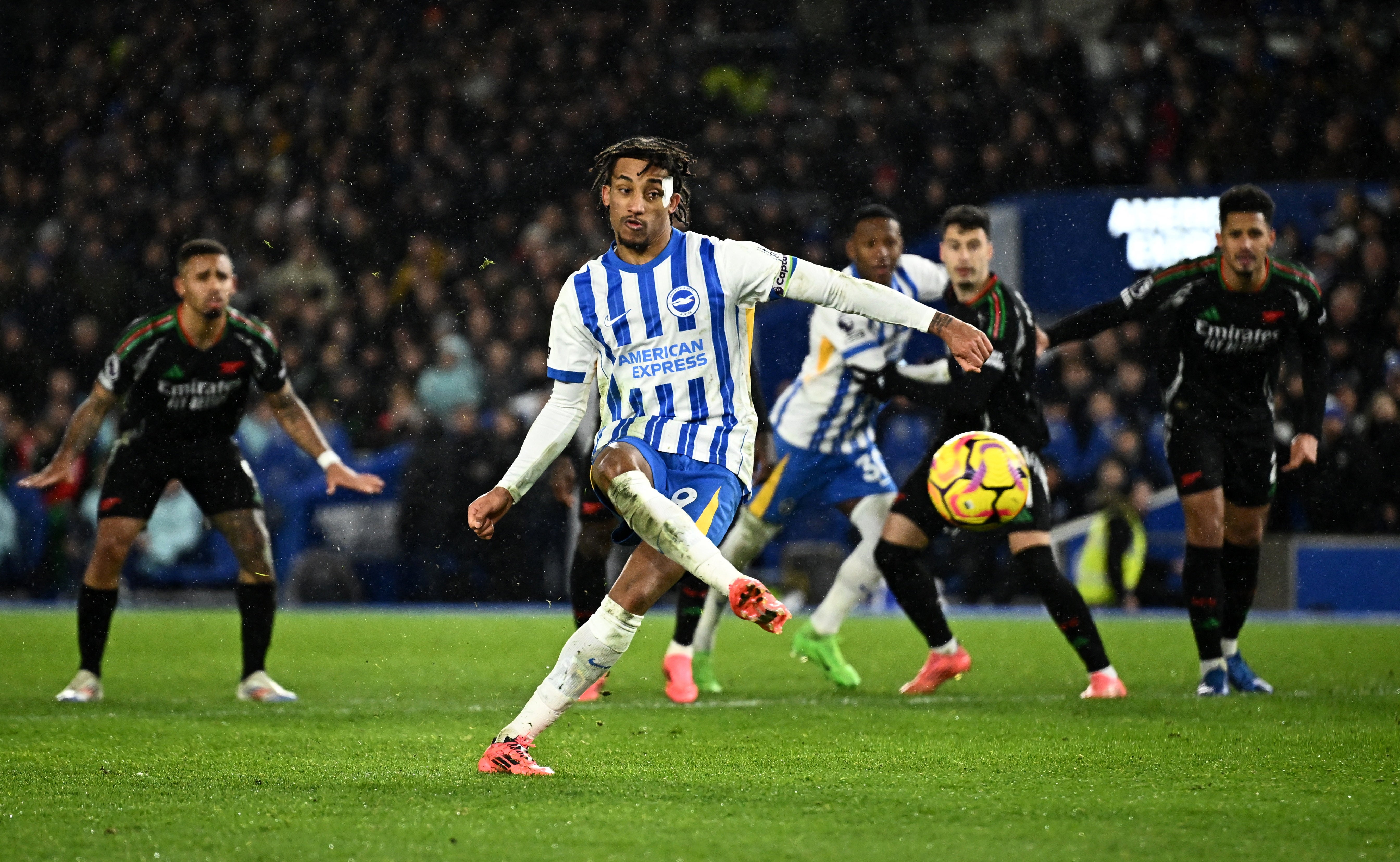 Joao Pedro converted from the penalty spot for Brighton’s equaliser