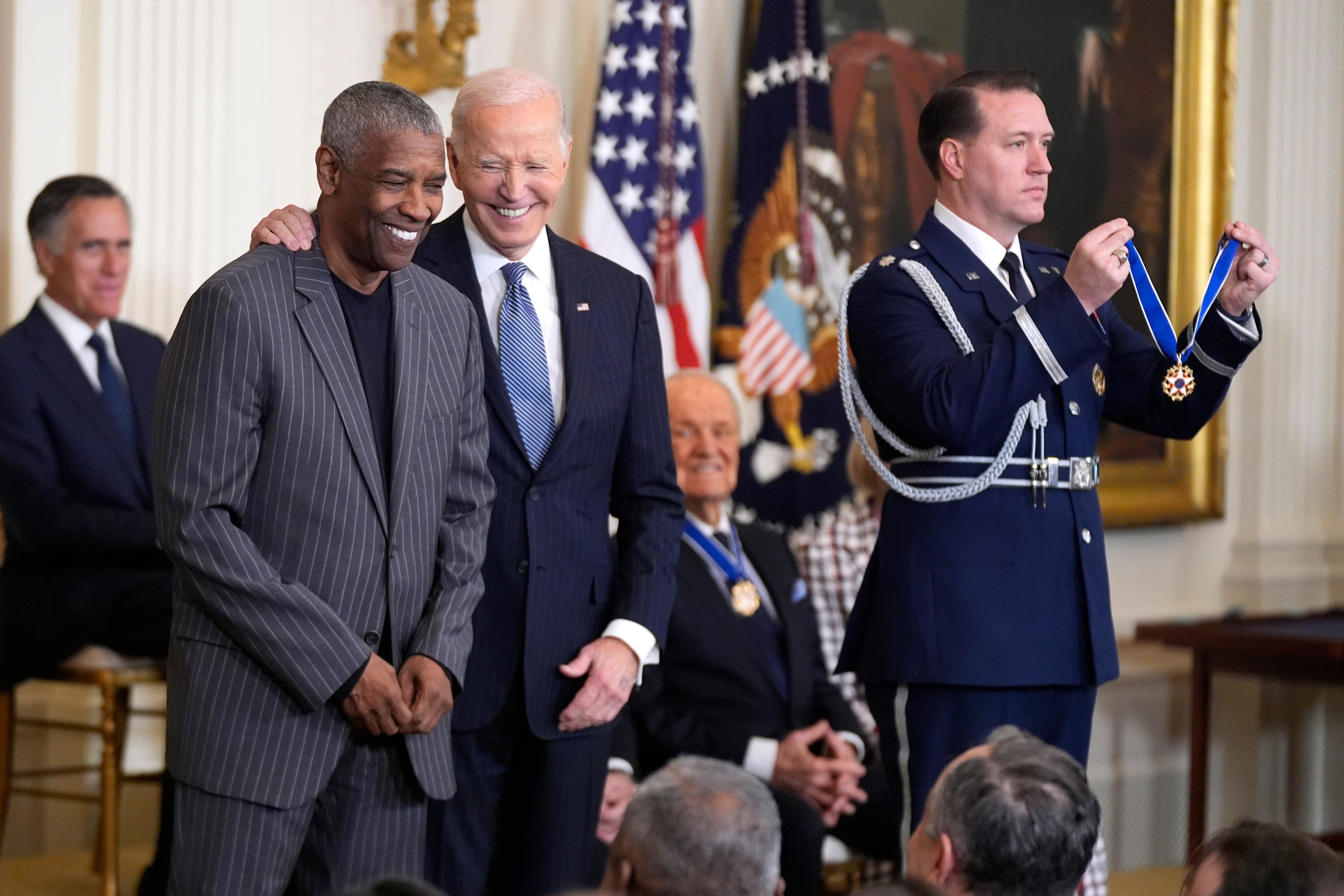 Two-time Oscar-winning actor Denzel Washington was among those to receive the Medal of Freedom