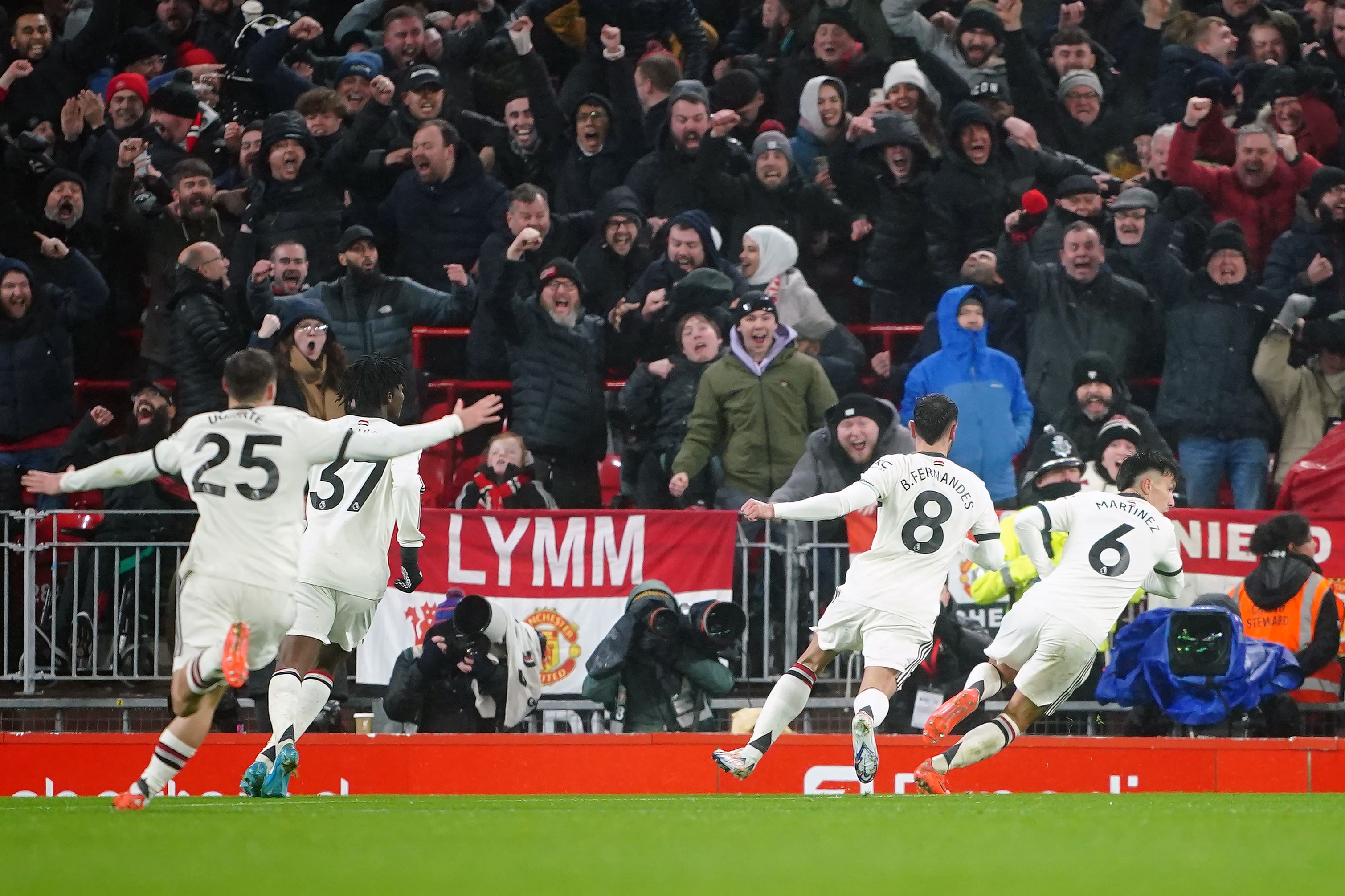 Manchester United finally gave their fans something to cheer about with a battling display to draw at Anfield (Peter Byrne/PA)